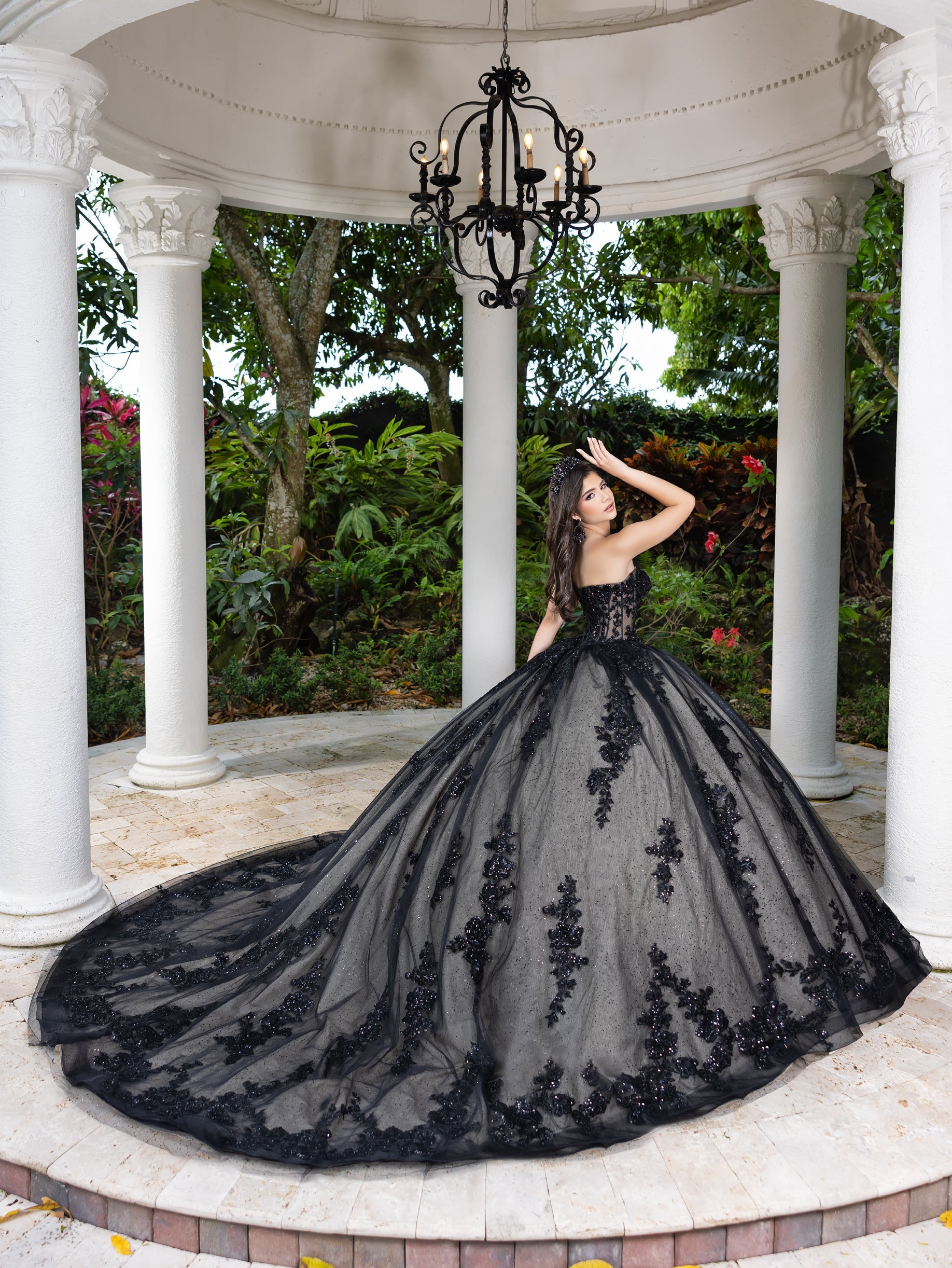 House of Wu Fiesta Gowns Lace Tulle Strapless Ball Gown by LizLuo Fiesta 56530 - view 2