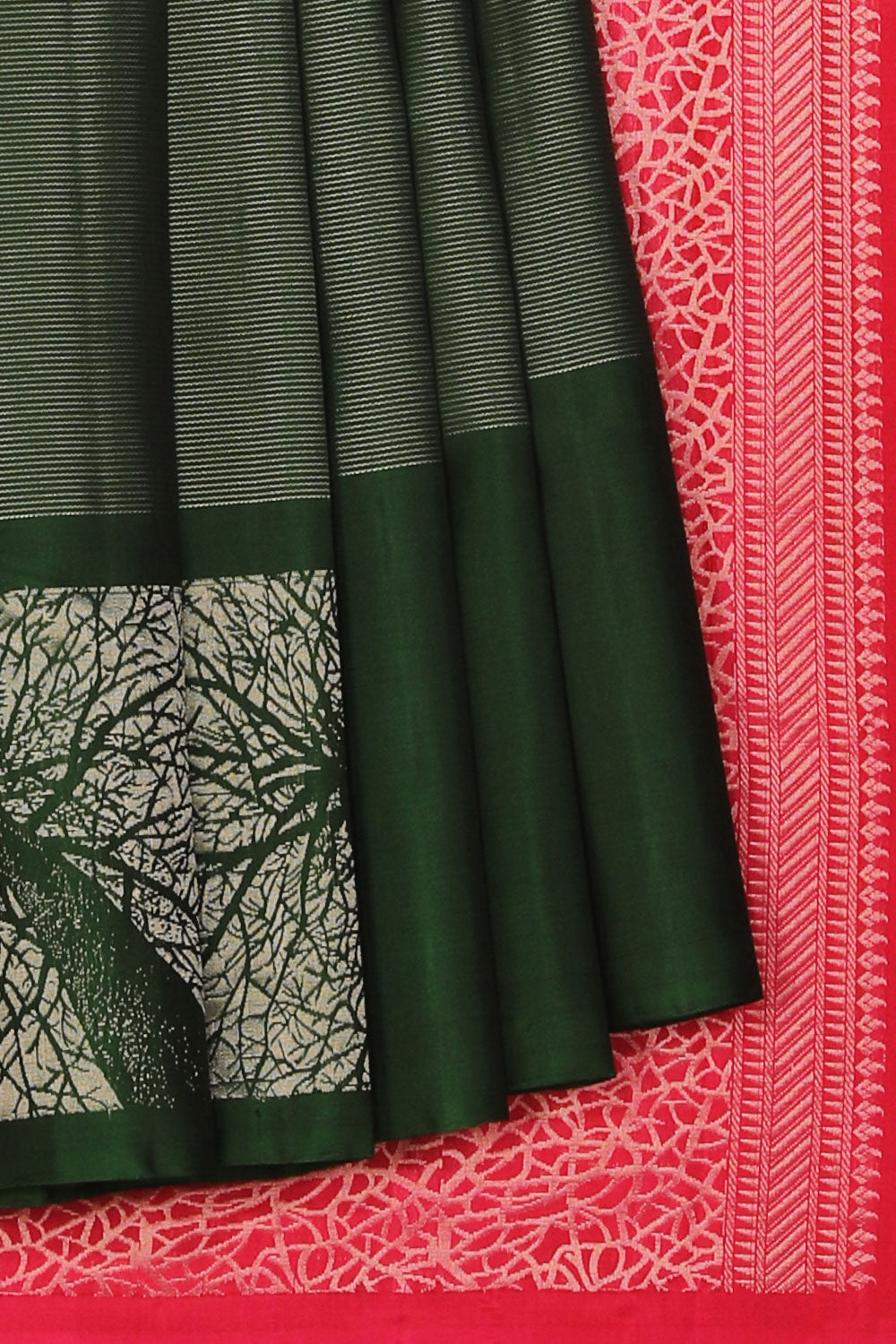 Kalanjali Gorgeous Bottle Green Saree – Women's