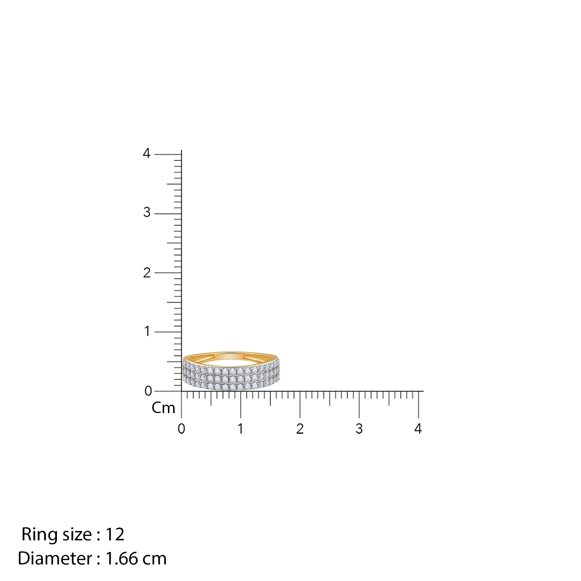 GIVA Jewellery Gold Sencillez Diamond Ring - view 4