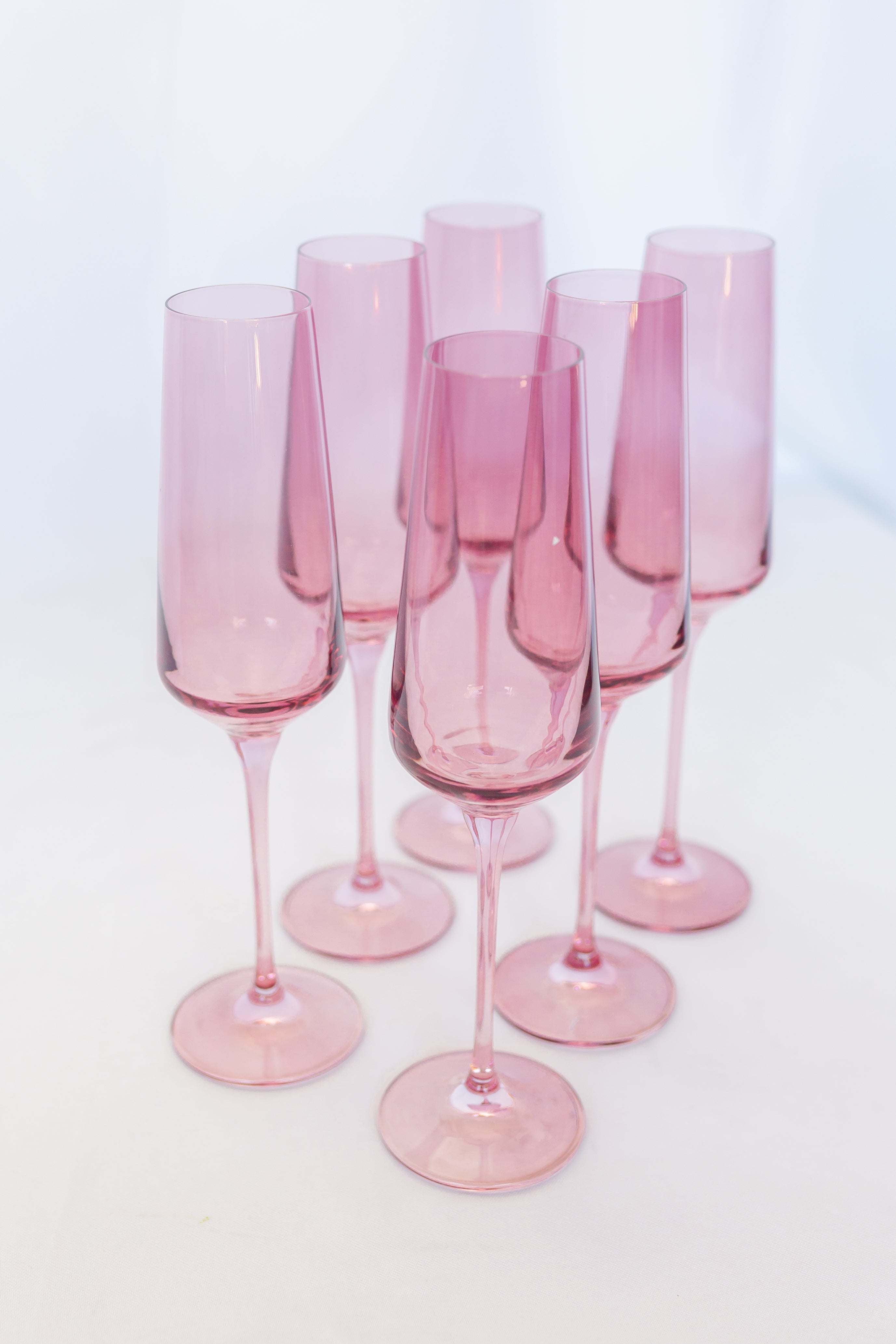 Estelle Colored Glass Estelle Colored Champagne Flute - Set of 6 {Rose} - view 2