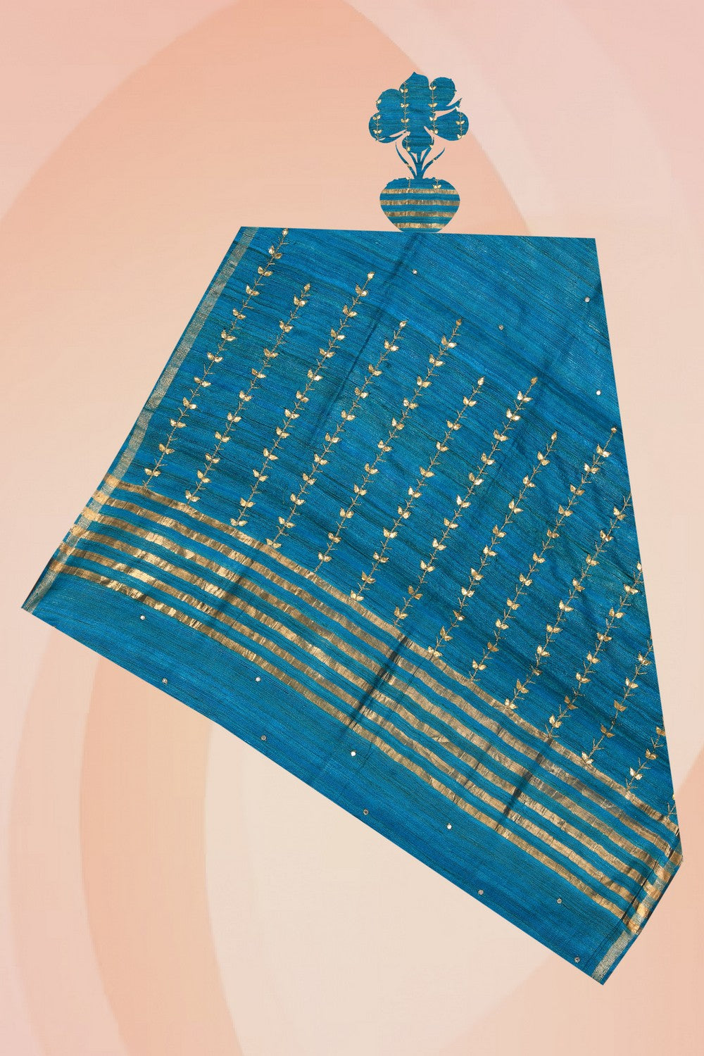 Kalanjali Gota Patti Work Blue Dupatta
