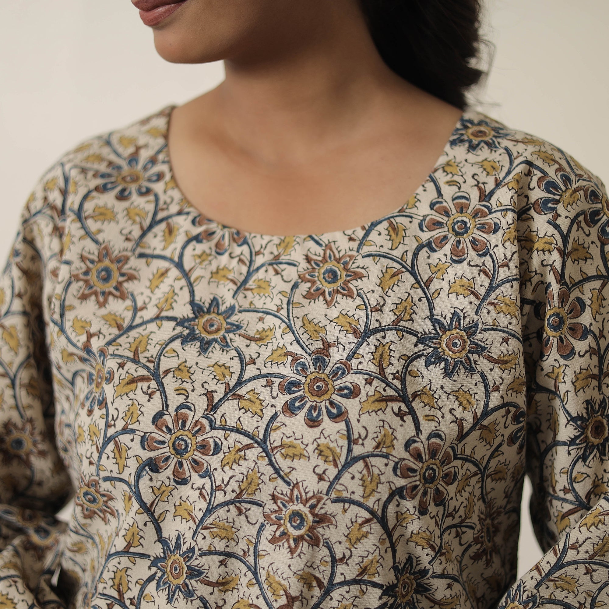 ITOKRI CASUALS Beige - Block Printed Cotton Kalamkari Co-ord Set 02 - view 5