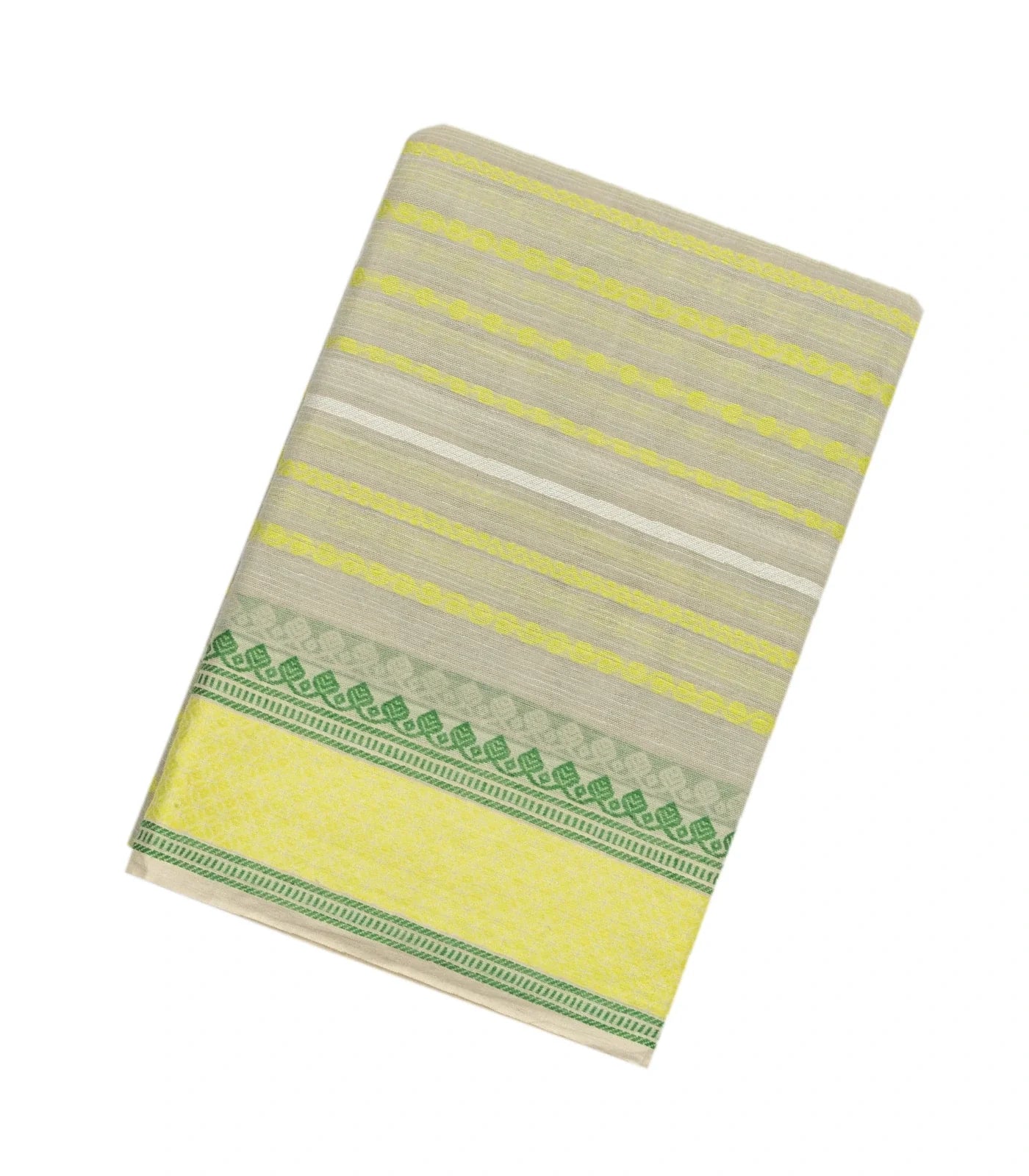 RmKV Grey Chirala Cotton Saree With Traditional Motif Stripes