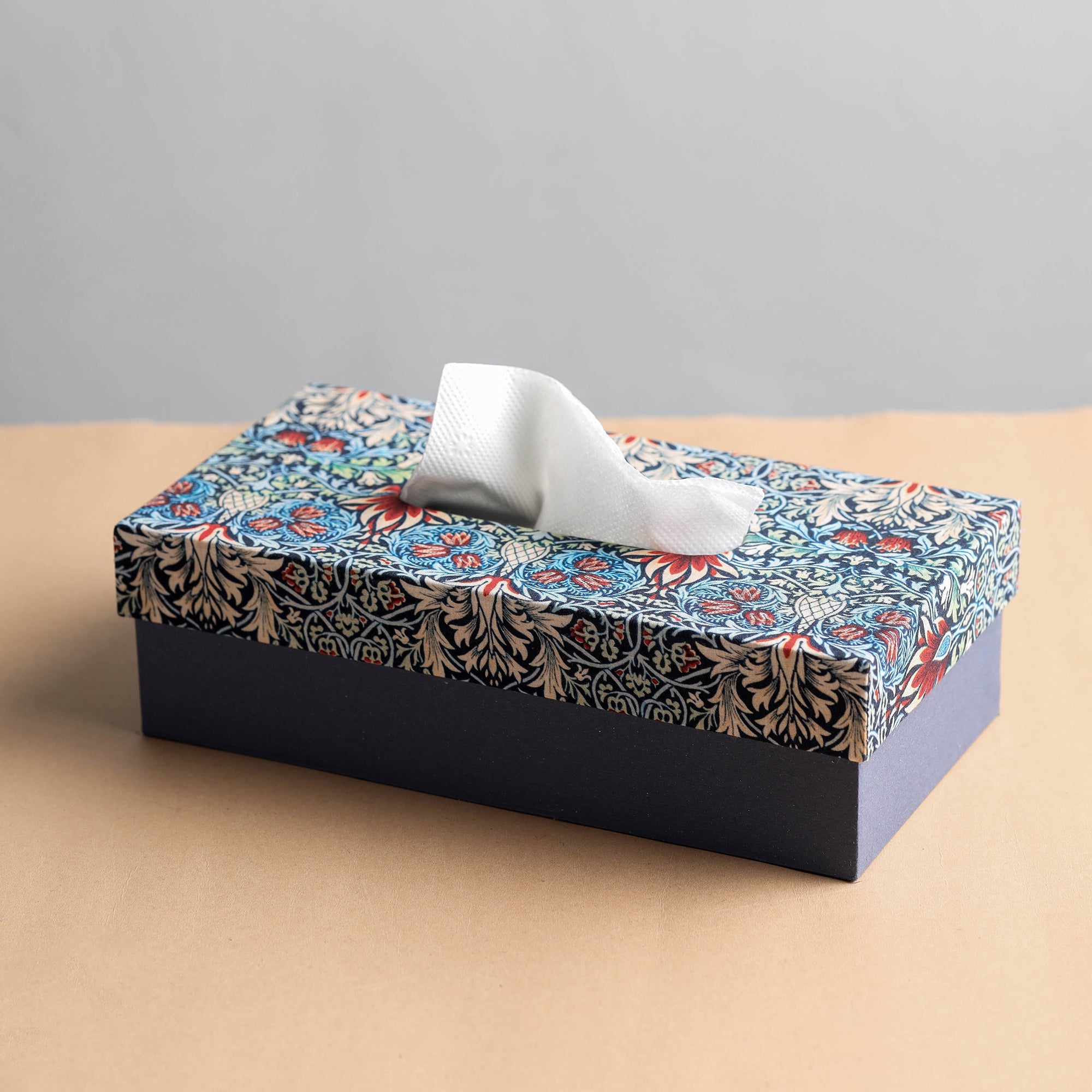 SUKRITI INPRINT Blue - Floral Printed Handcrafted Tissue Box (10 x 5 in) - view 2
