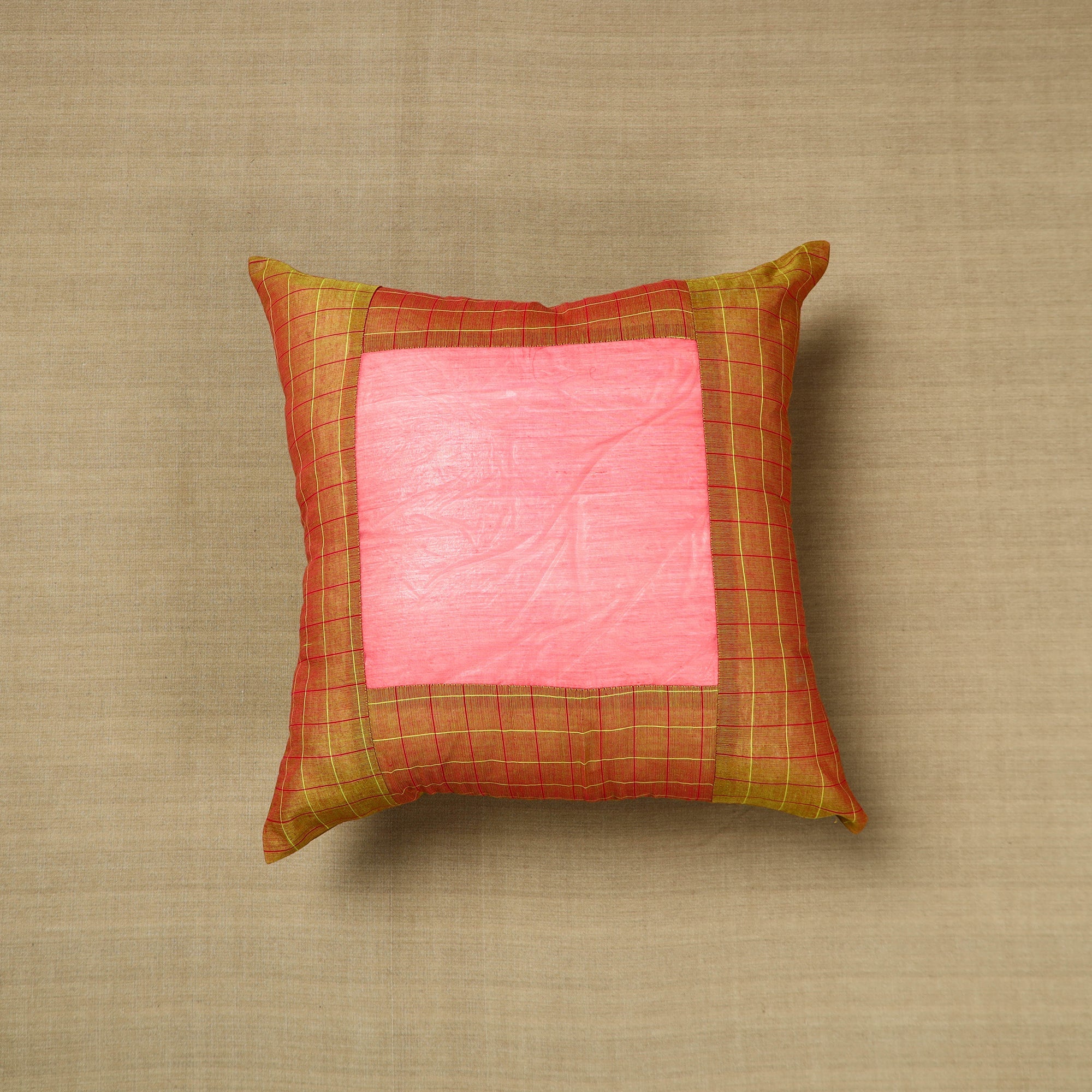 NOORI BAZAR Brown - Kanchipuram Patchwork Cushion Cover 28