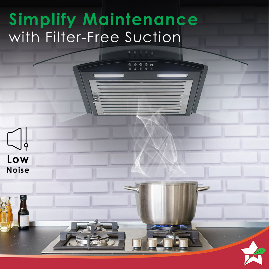 Wonderchef Power Curve Wall-Mount Chimney| 1000M3/H - view 4