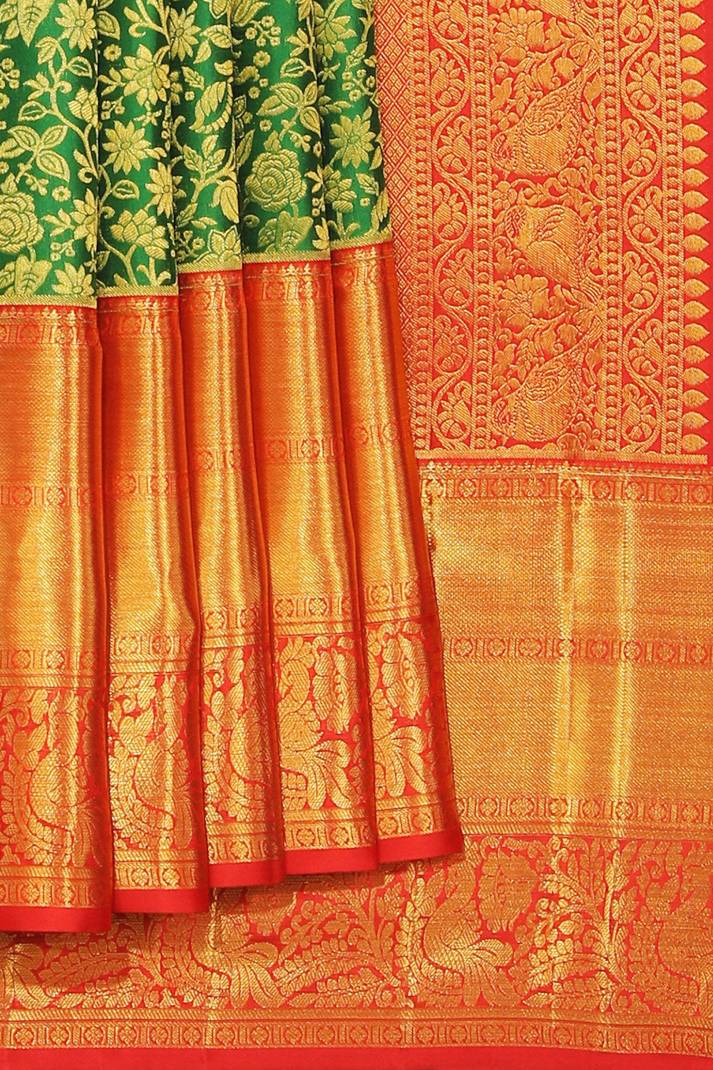 Kalanjali Kanchi Silk Green Saree – Women's