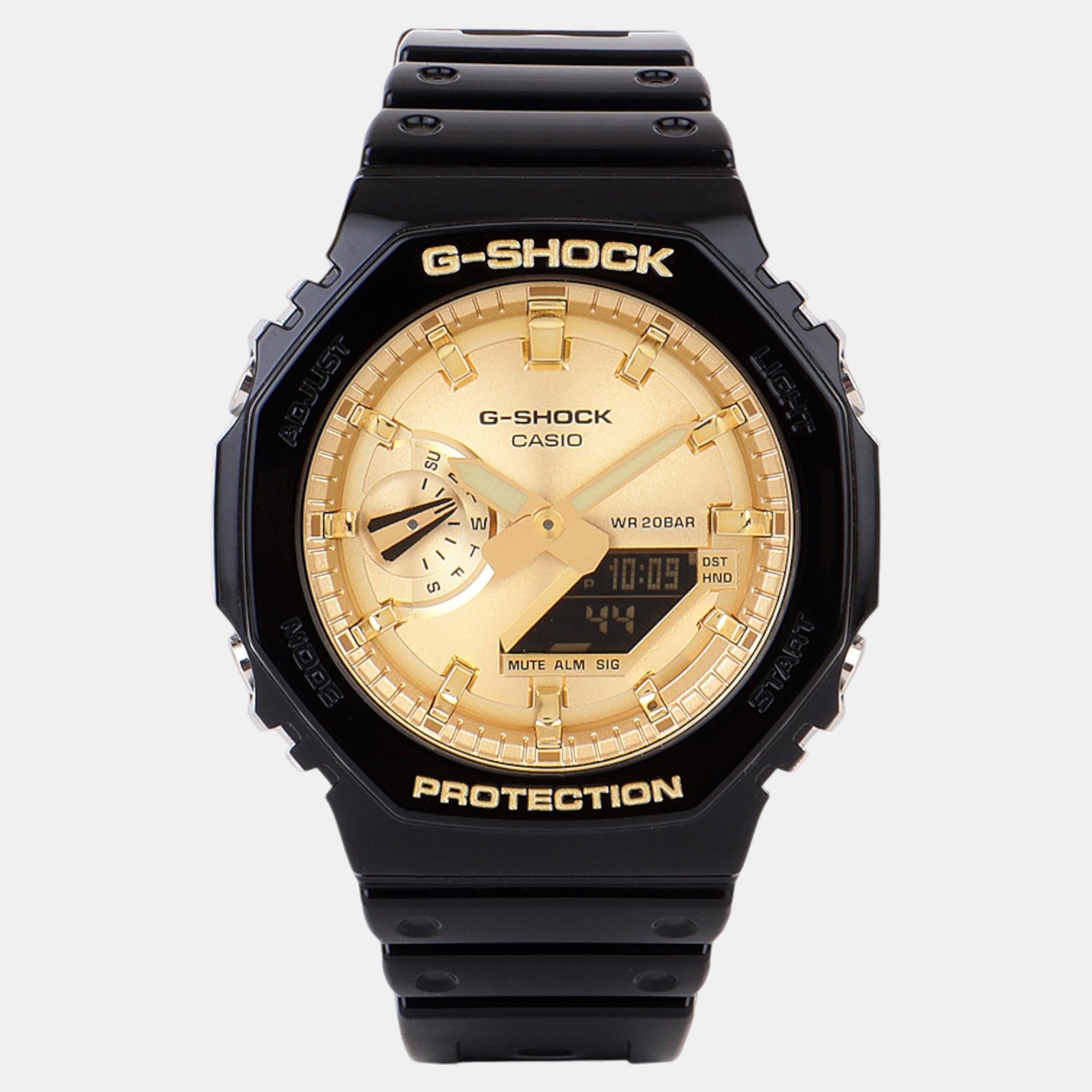 Casio G-Shock Men Quartz Gold Dial Analog-Digital Resin Watch G1453