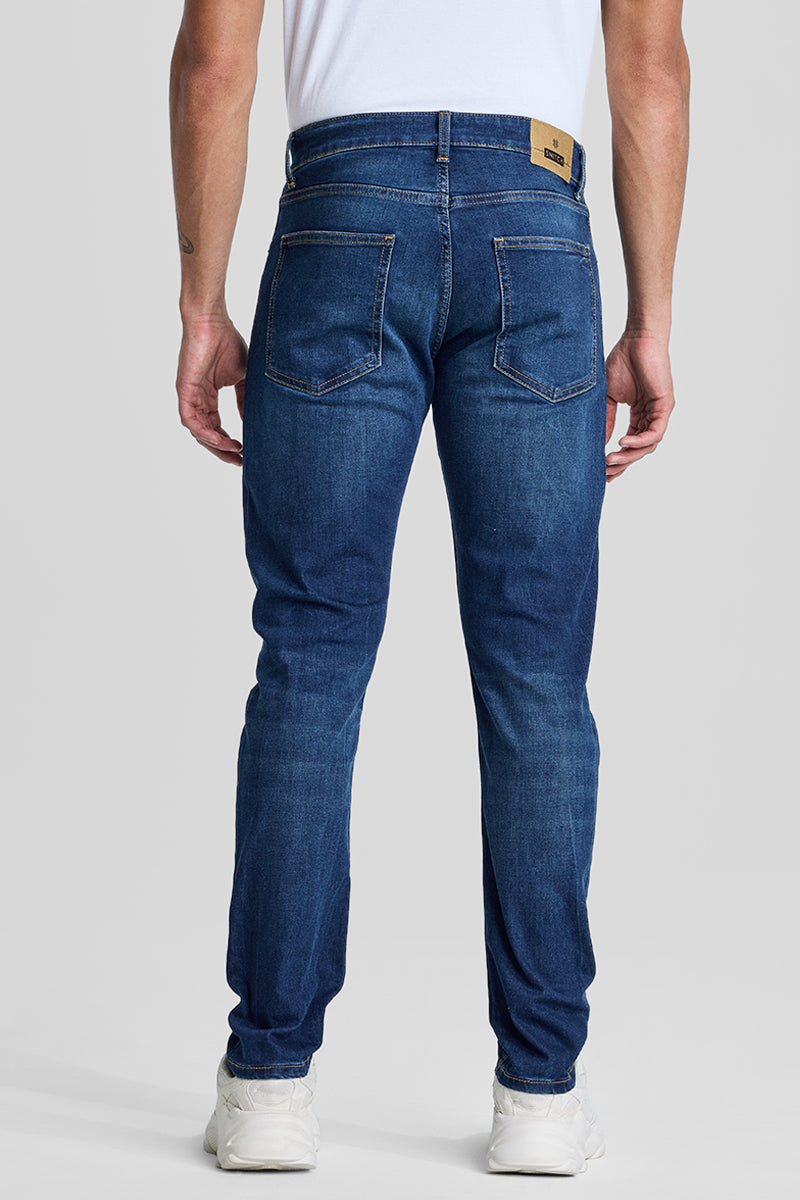 SNITCH Dark Blue Tapered Fit Jeans - view 6