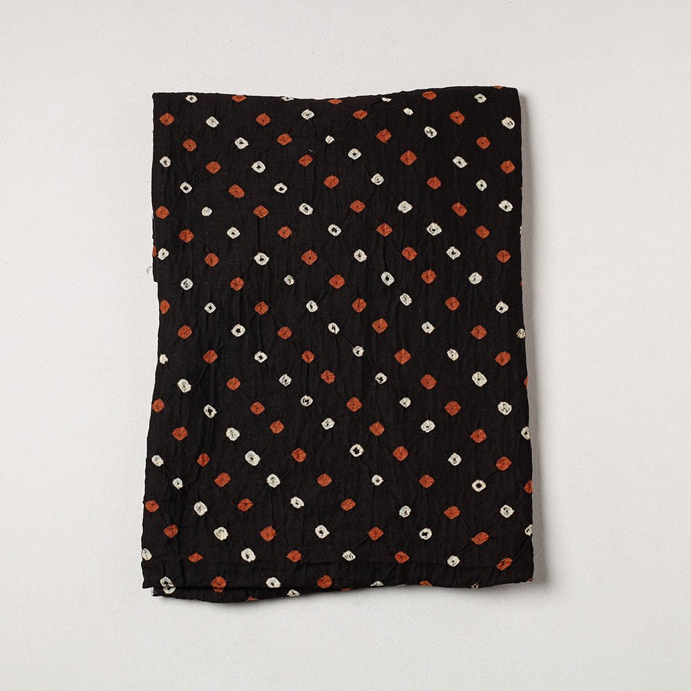 KACHCHH JI CHHAAP Black - Kutch Bandhani Tie-Dye Soft Cotton Precut Fabric