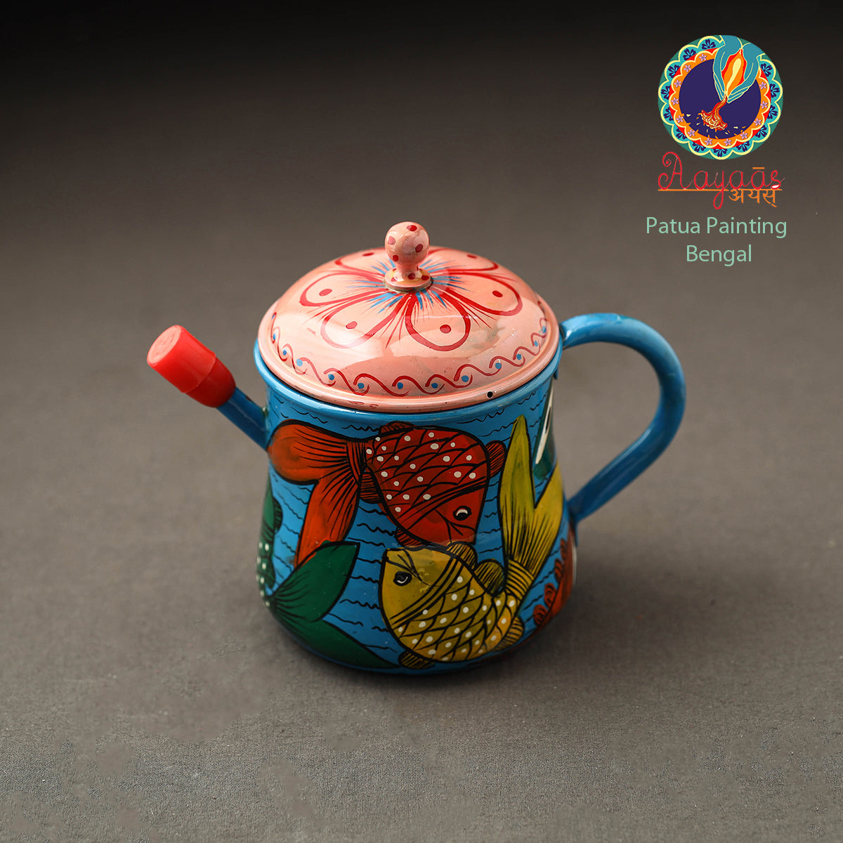 AAYAAS Bengal Patua Handpainted Stainless Steel Oil Dispenser 37