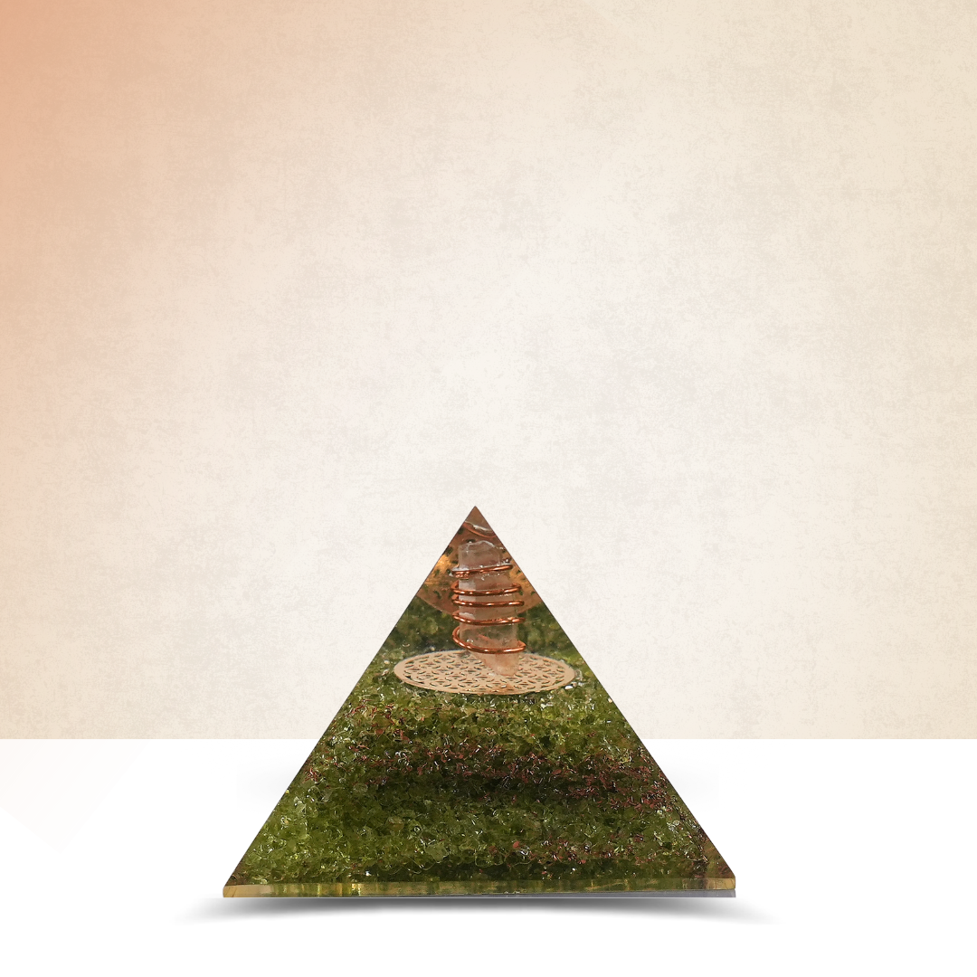 Gemsmantra Peridot Orgonite Pyramid/Orgone Pyramid