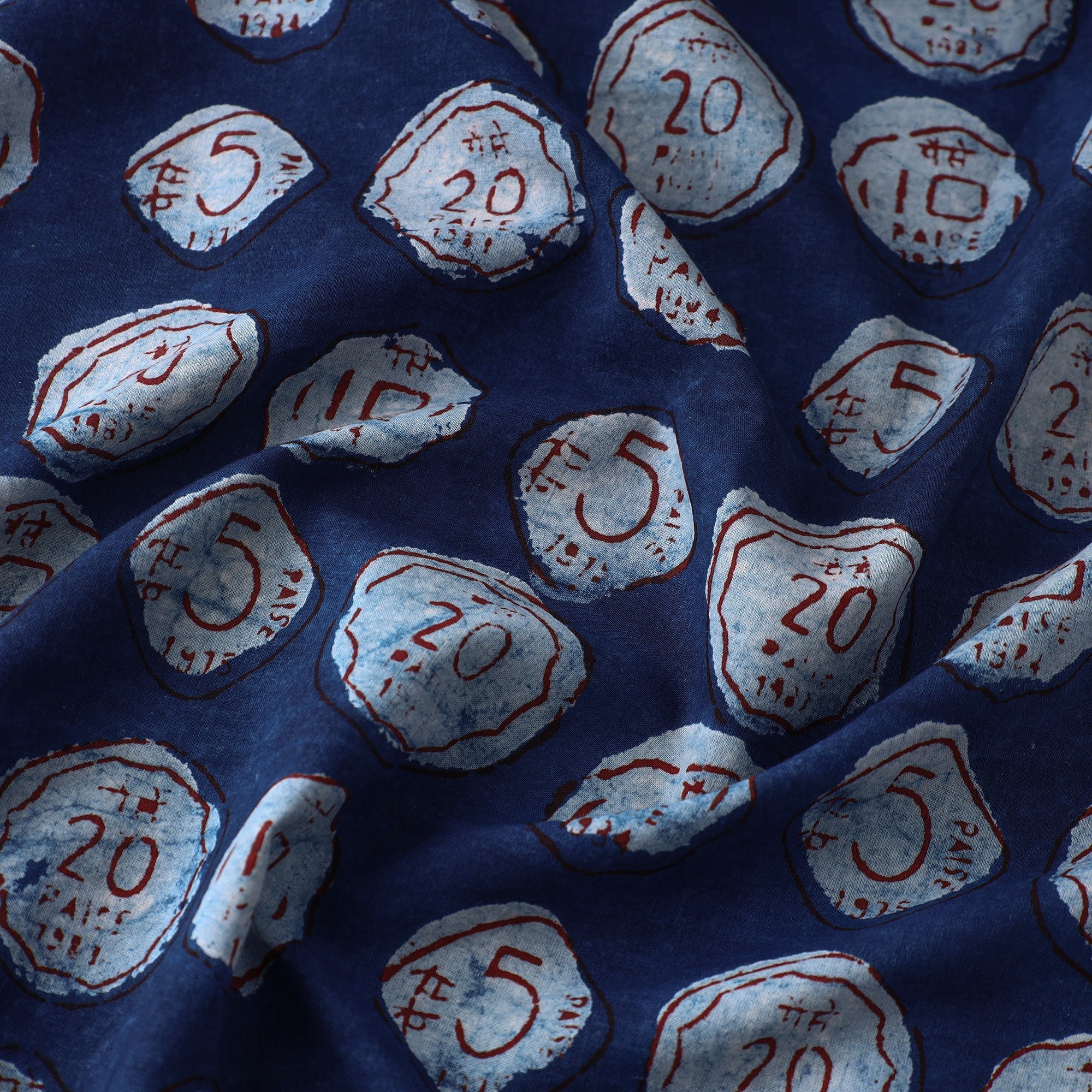 BINDAAS UNLIMITED Blue - Bindaas Block Printed Natural Dyed Cotton Fabric 05 - view 3