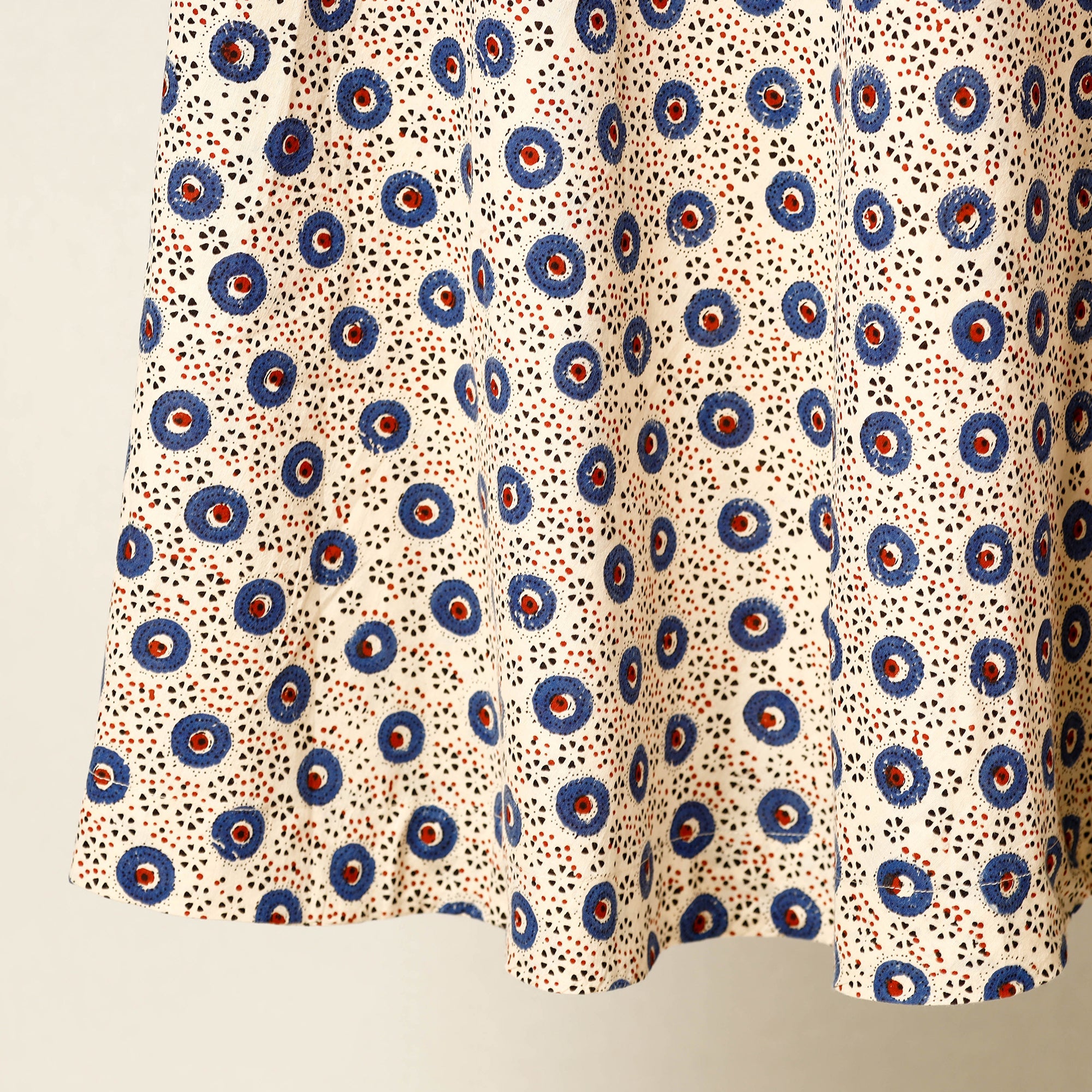 NOORI BAZAR Beige - Block Print Cotton Wrap Around Ajrakh Skirt - view 4