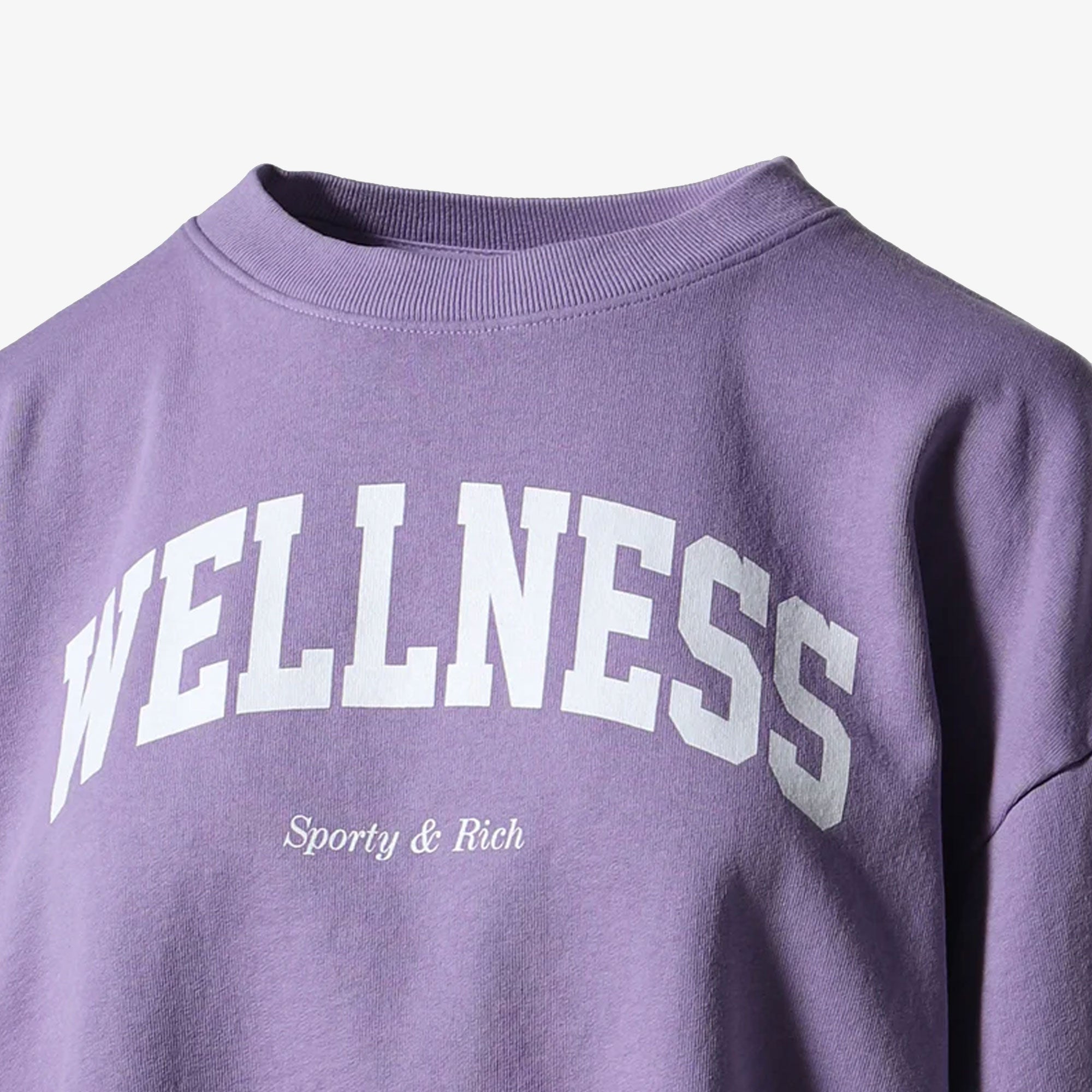 Sporty & Rich | Wellness Ivy Cropped Crewneck { Violet/white - view 4