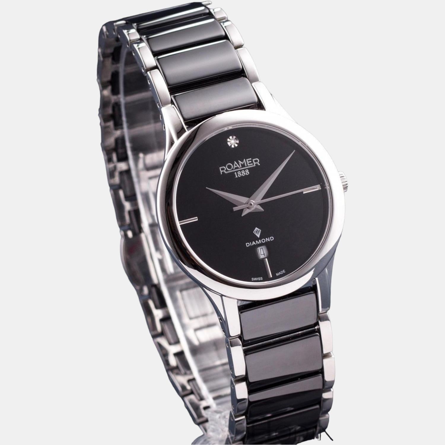 Roamer C-Line Women Quartz Black Dial Analog Ceramic Watch 657844 41 59 60 - view 2