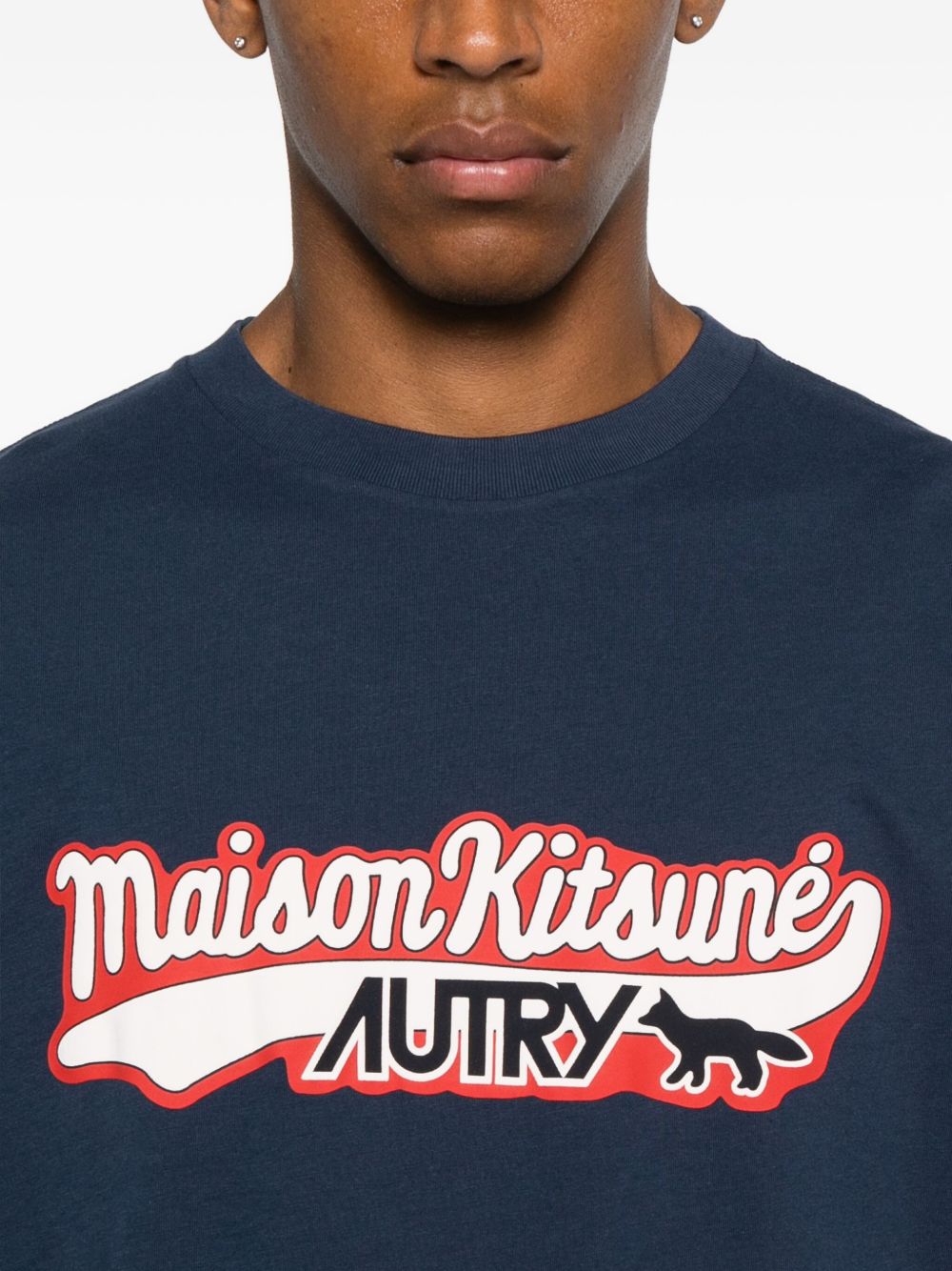 Autry X Maison Kitsune Logo cotton t-shirt – 100% COTTON - view 4