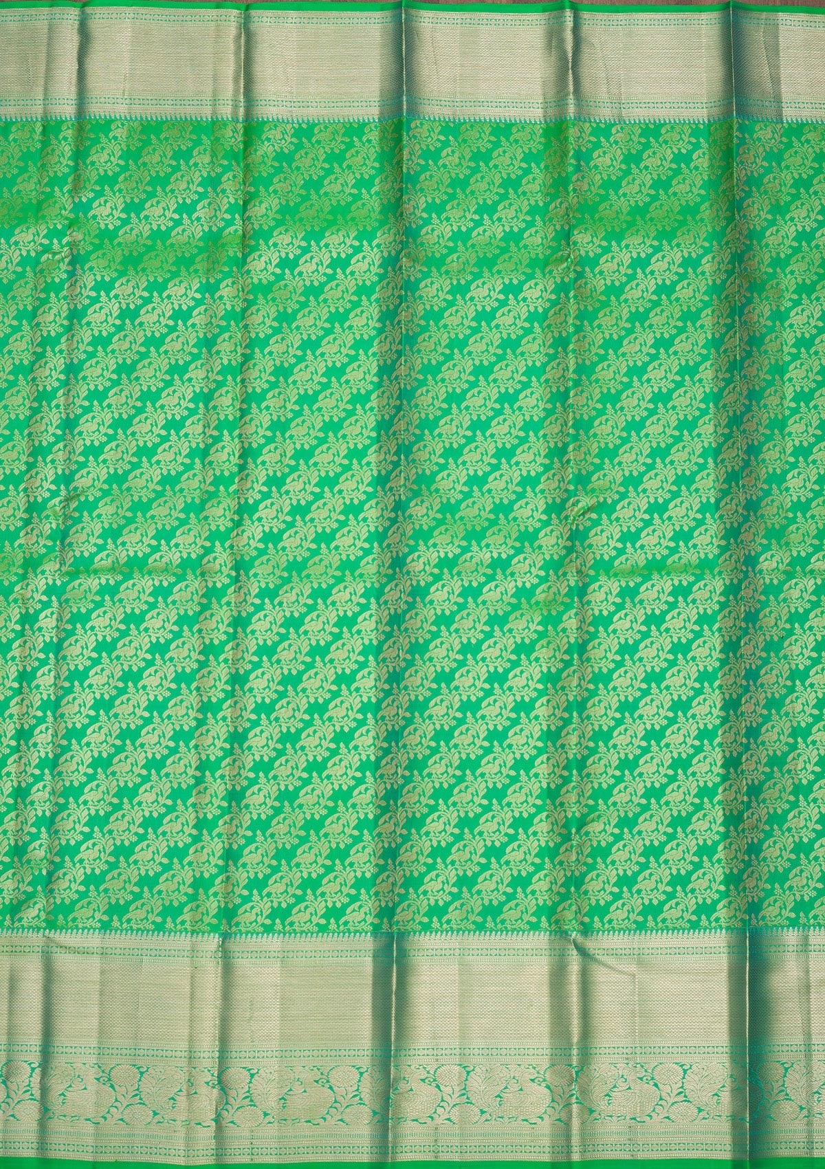 Koskii Parrot Green Zariwork Pure Silk Saree – Women's - view 6