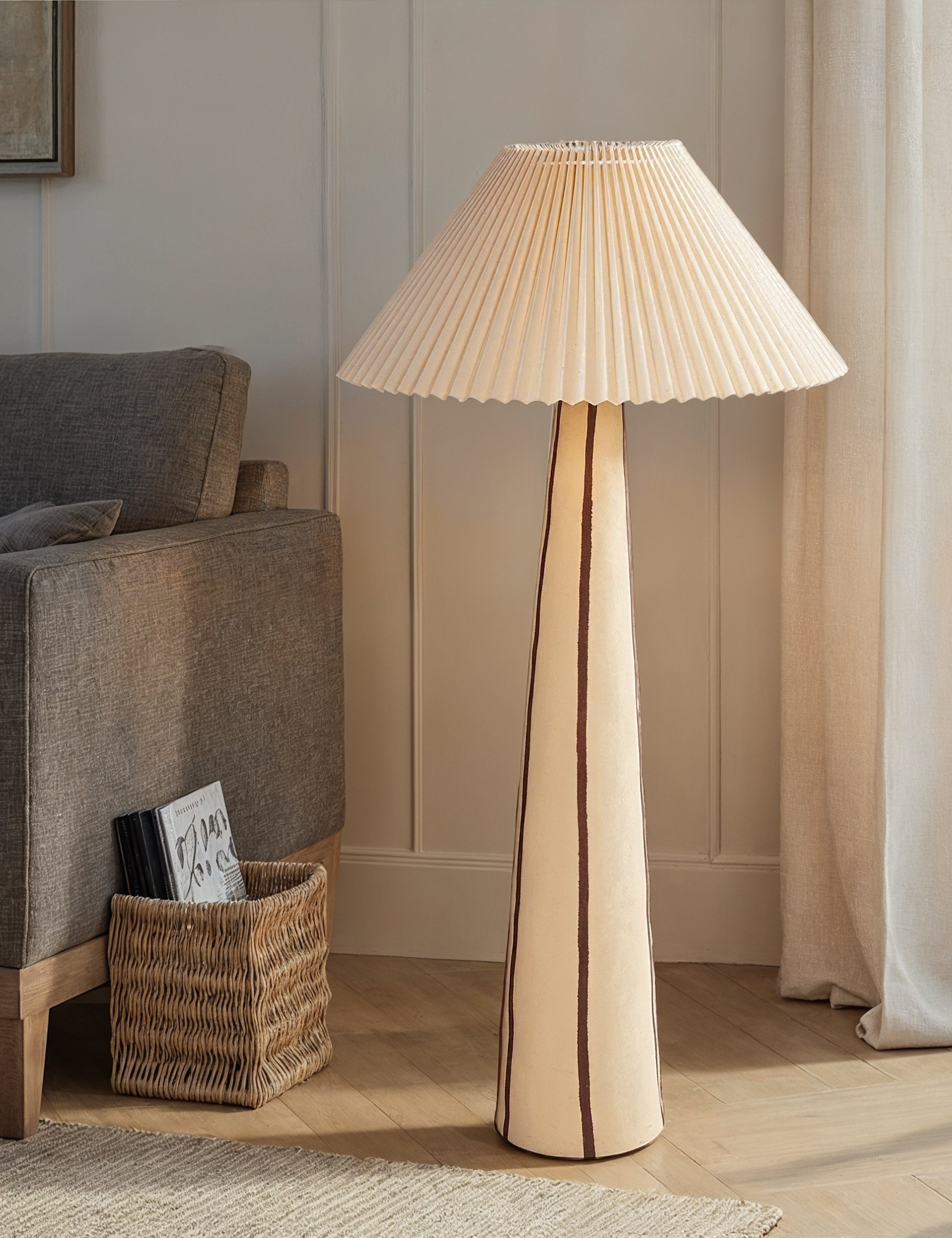 Lulu and Georgia Baza Floor Lamp – Natural Stripe - view 2