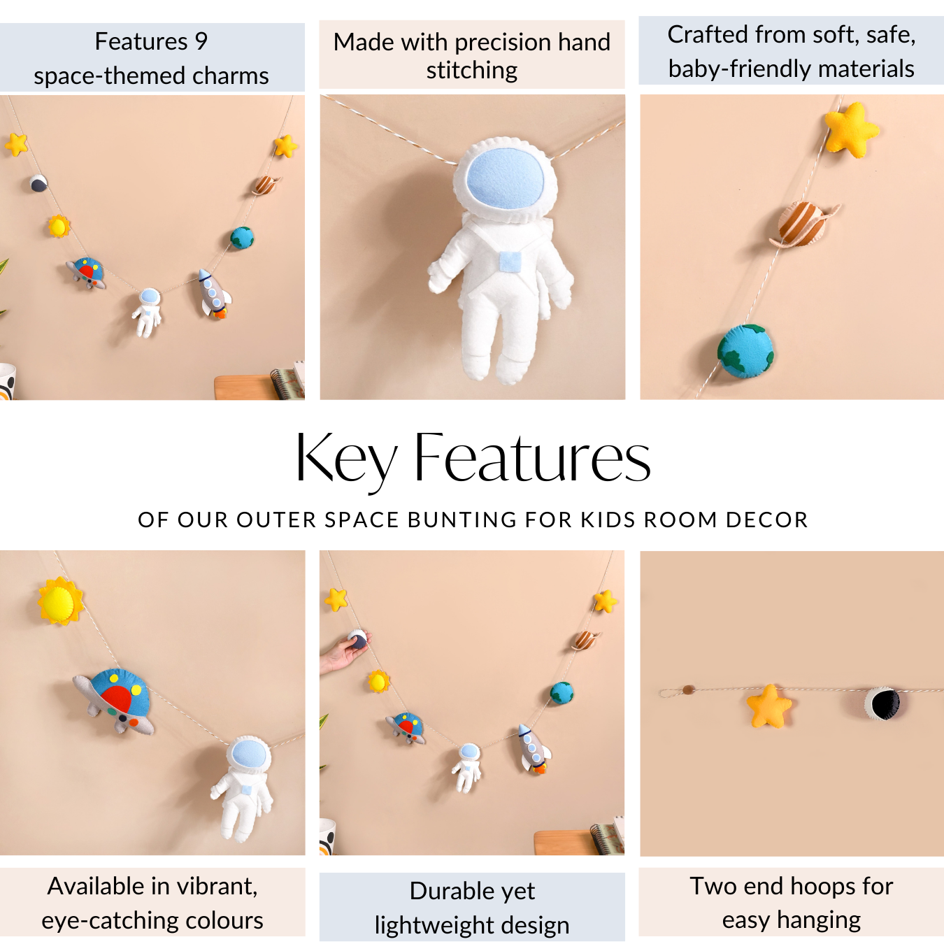 Nestasia Outer Space Bunting For Kids Room Decor - view 5