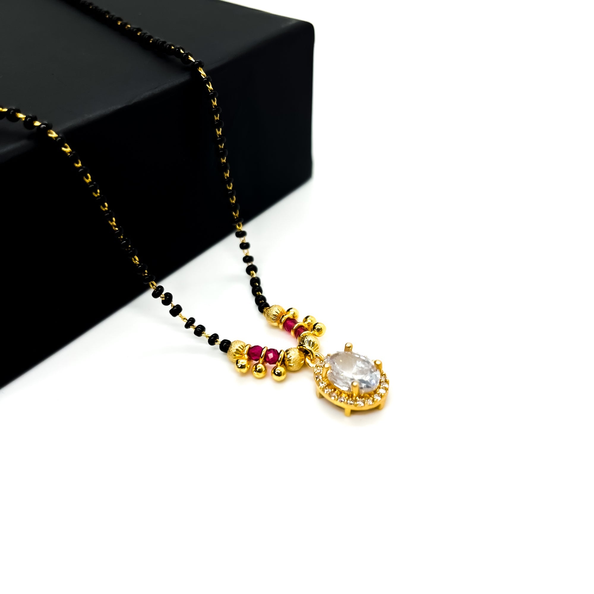 Branta Oval Diamond Mangalsutra For Women - view 2