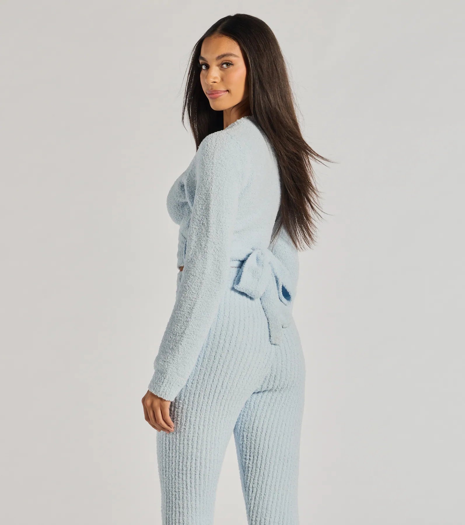 Windsor Cozy Life Chenille Knit Wrap-Front Crop Top - view 2