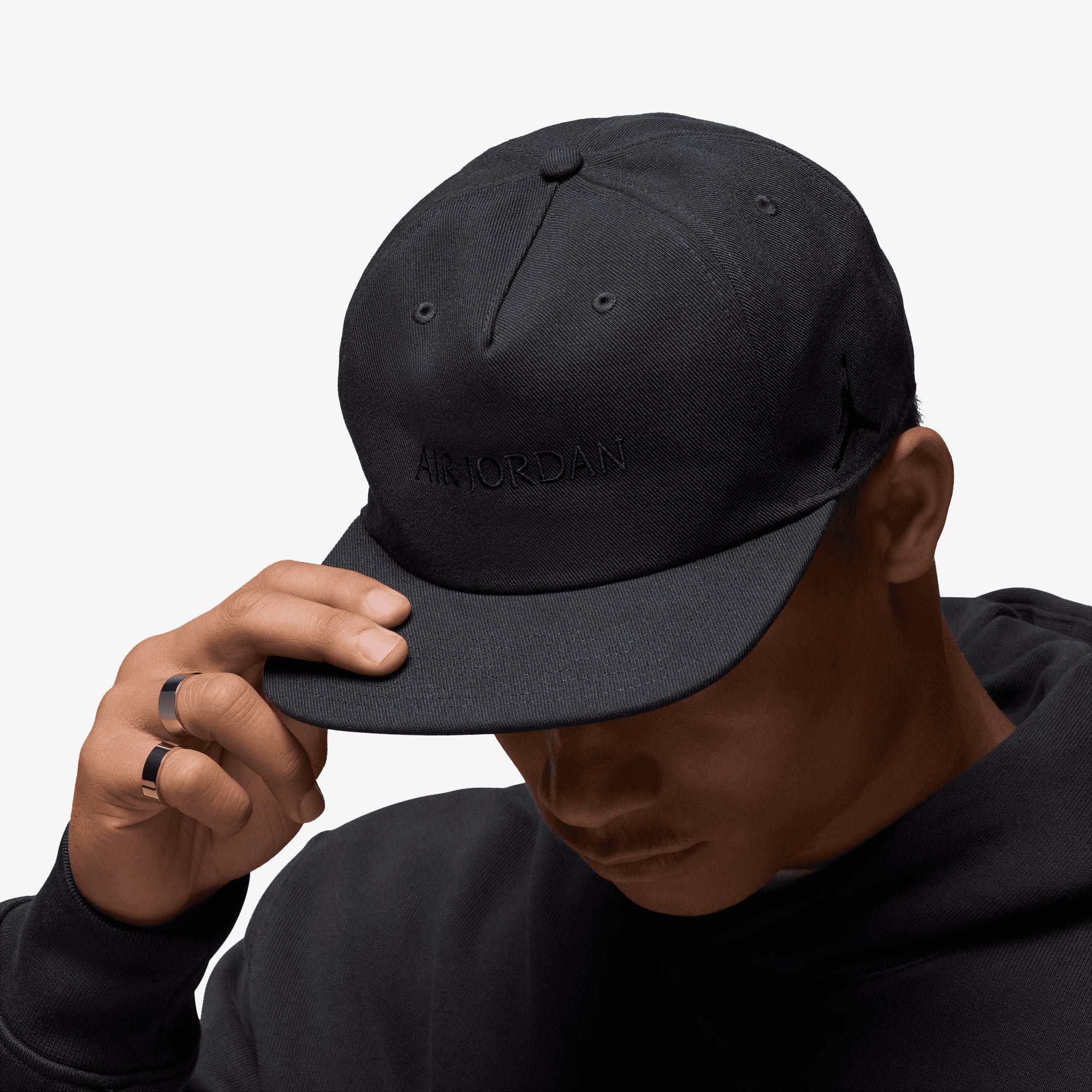 Jordan | Airjordan Pro Unstructured Flat Bill Hat { Off Noir/off Noir