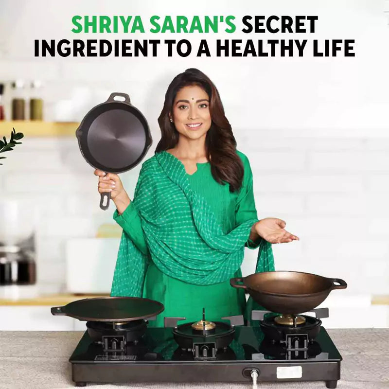 The Indus Valley Super Smooth Cast Iron Fry Pan, Silicon Handle, 100% Pure, Toxin-free,Pre-seasoned, Induction, Non-stick, 20.3/25.4cm, 1.3/1.7L, 2.3/ - view 2