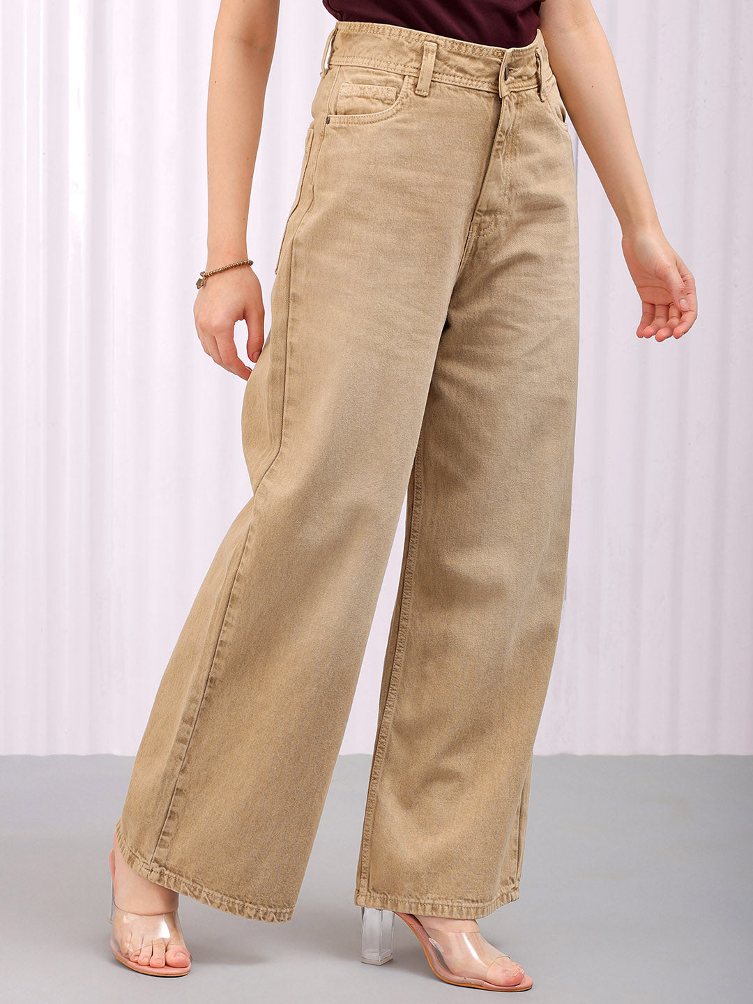 Freehand By The Indian Garage Co Women's Solid Bootcut High Rise Five Pocket Jeans - view 6