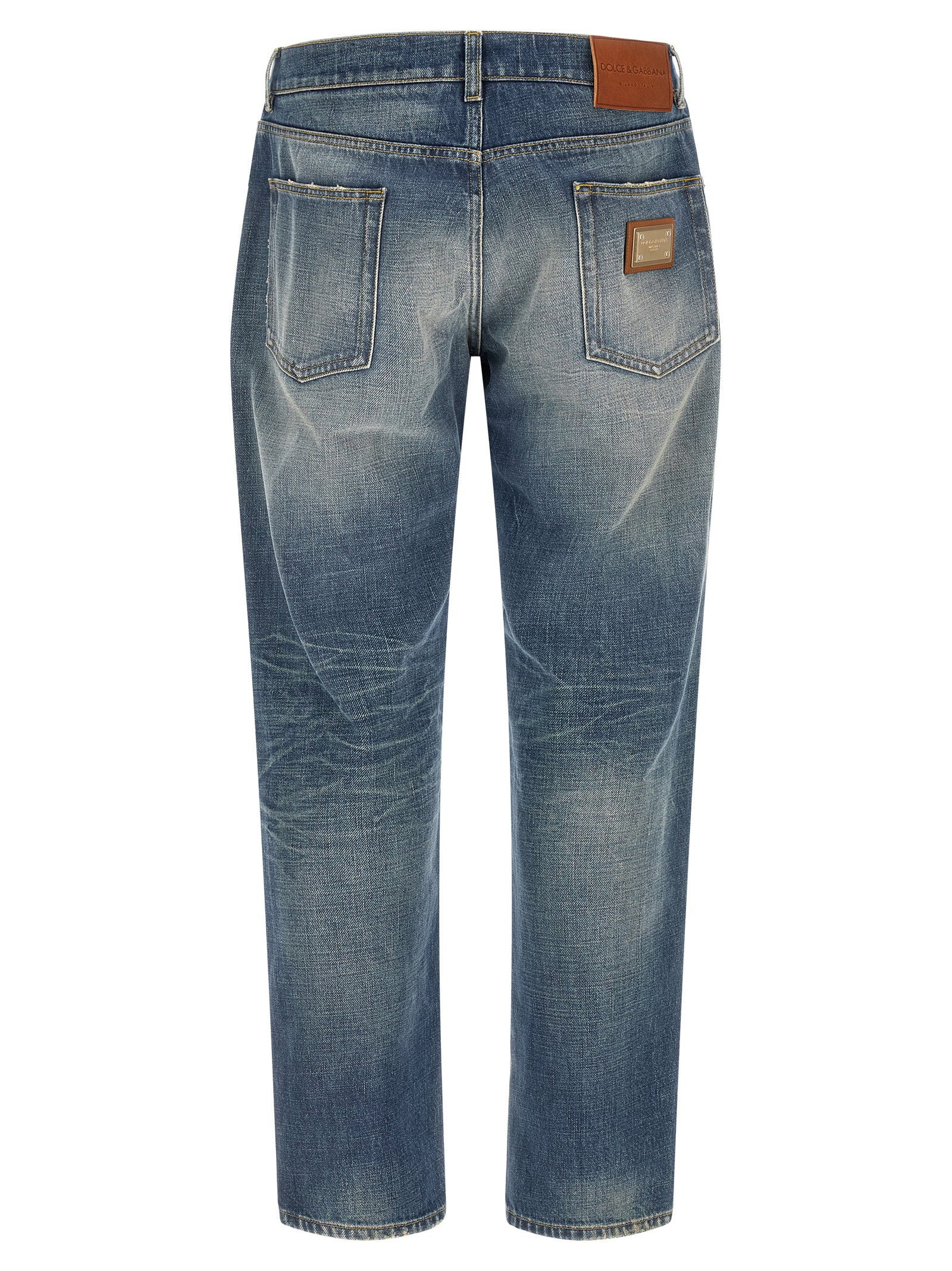Dolce & Gabbana Destroyed Logo Plaque Jeans – 100% cotton - view 2