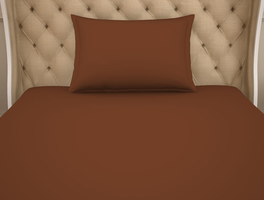 Spaces India Solid Sequoia - Dark Brown Cotton Rich Single Bedsheet - Raang By Welspun - view 4