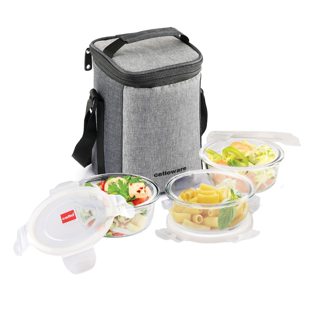 Cello Delighta Borosilicate Glass Lunch Box with Jacket, Round - view 4