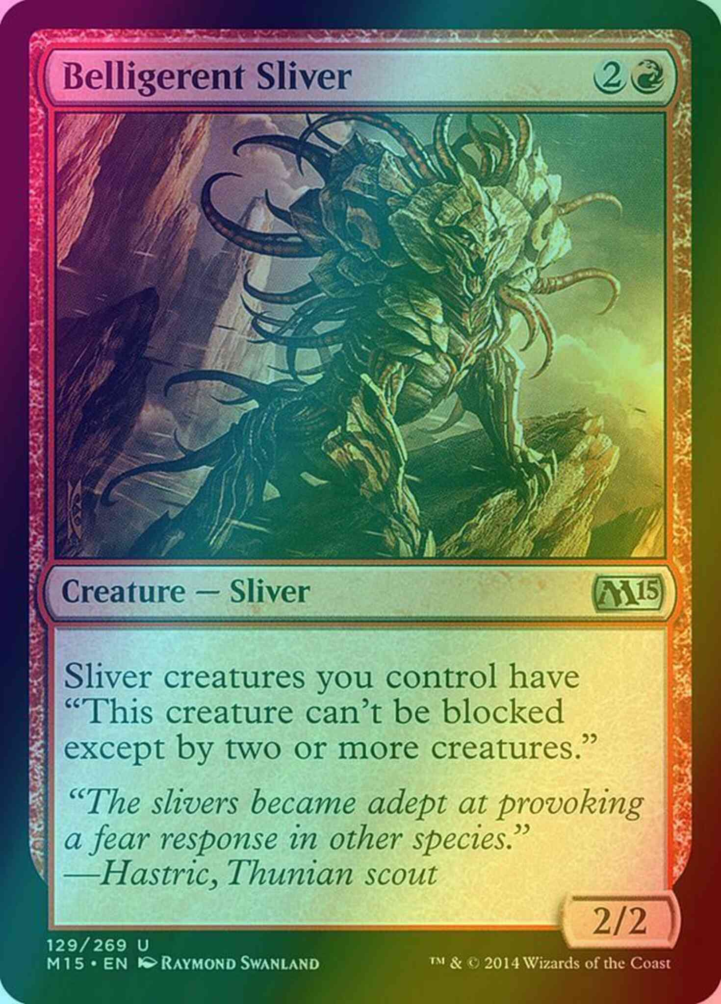 Sliver 129 magic – Belligerent Sliver [129] [Magic 2015] [Foil]