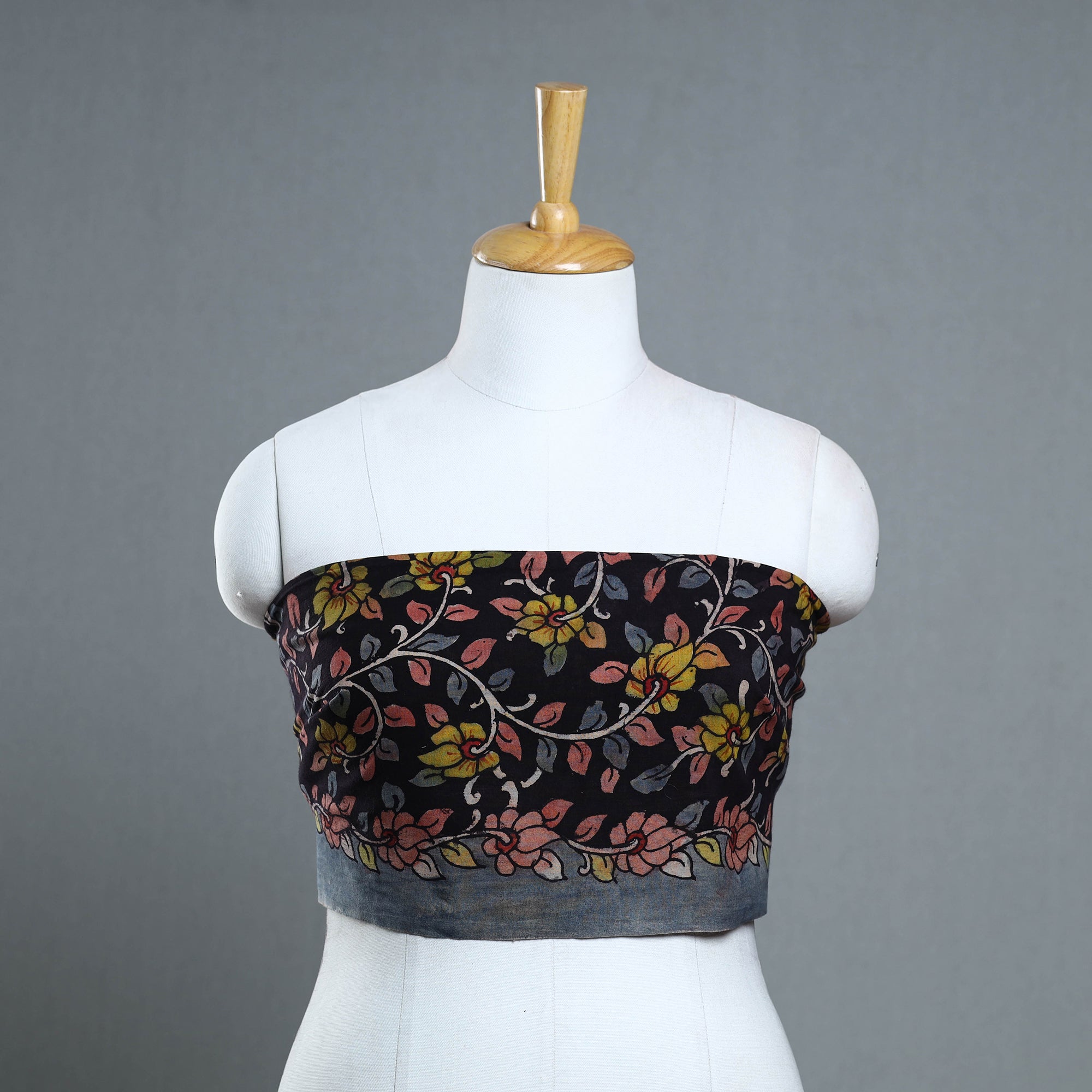 DWARAKA PLUS Black - Handpainted Cotton Kalamkari Blouse Piece 22