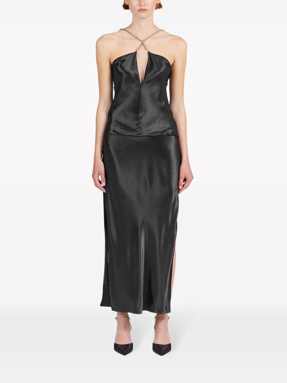 Ferragamo Satin sleeveless top – Outer: Viscose 100% - view 2