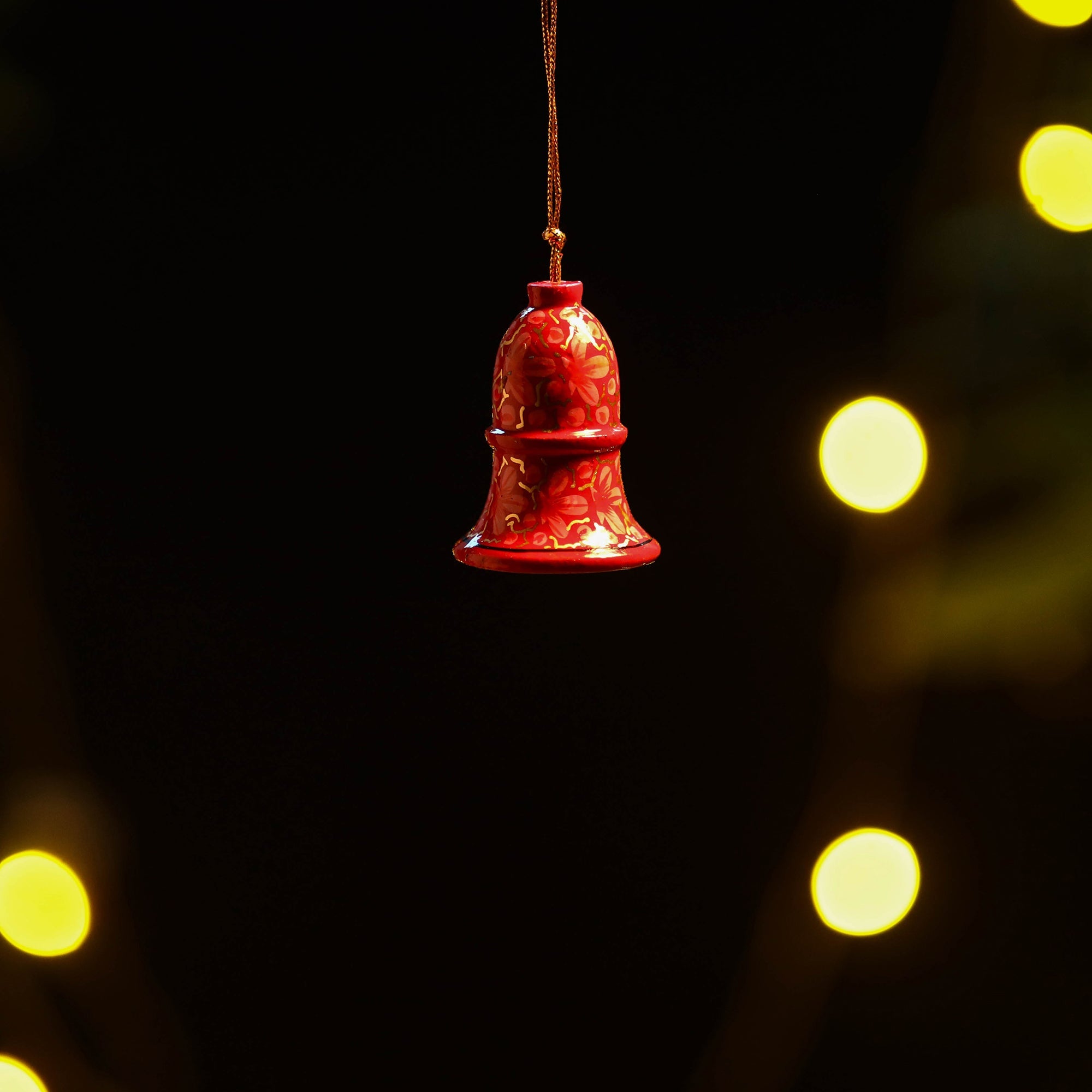 ZAHID HUSSAIN BHAT Bell - Kashmir Handpainted Christmas Decor Ornament 04