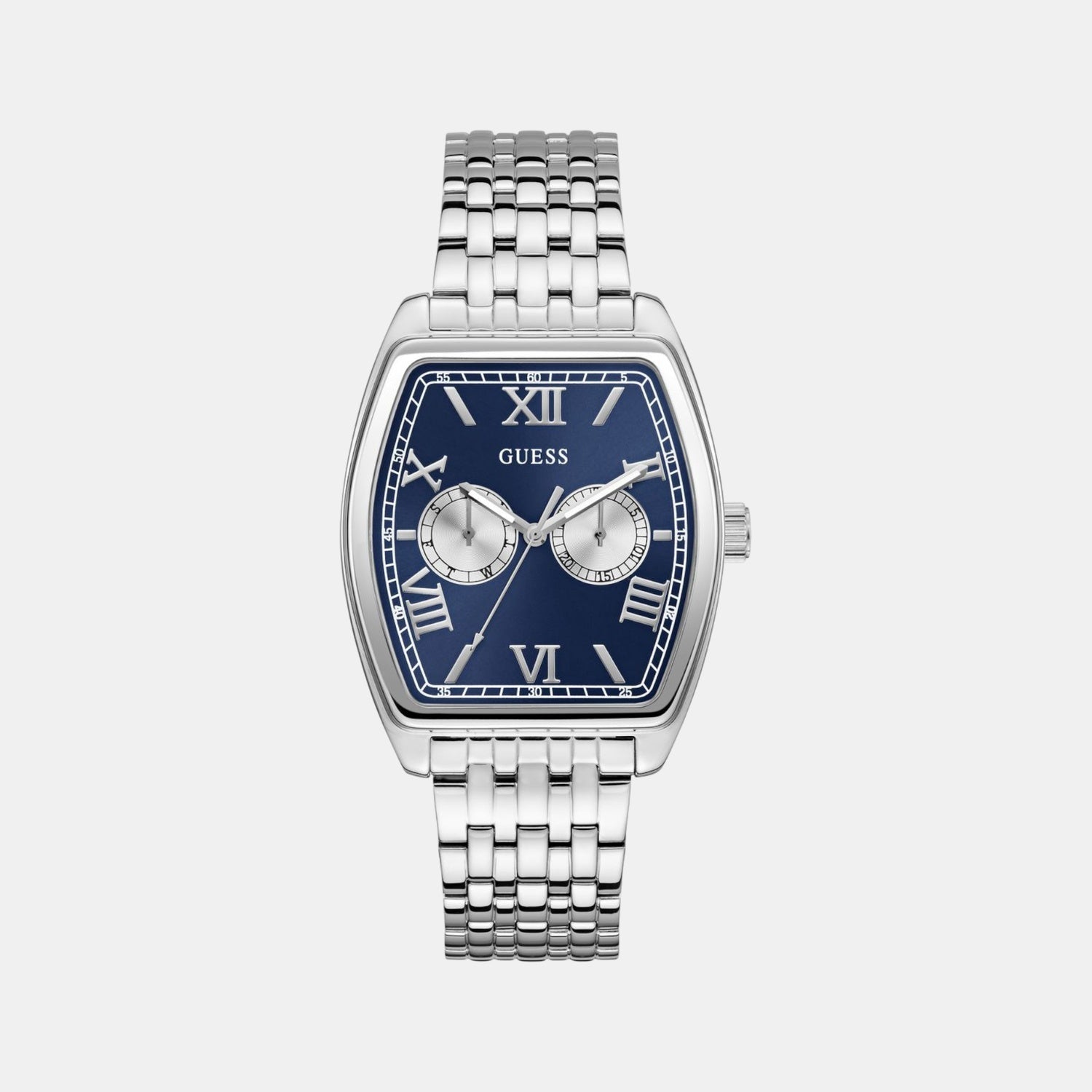 Guess Dress Men Quartz Blue Dial Multi-Function Recycled Steel Watch GW0975G1