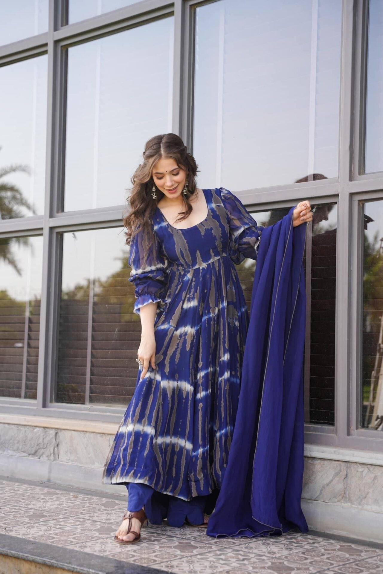 Idaho-o Trinity blue organza suit set