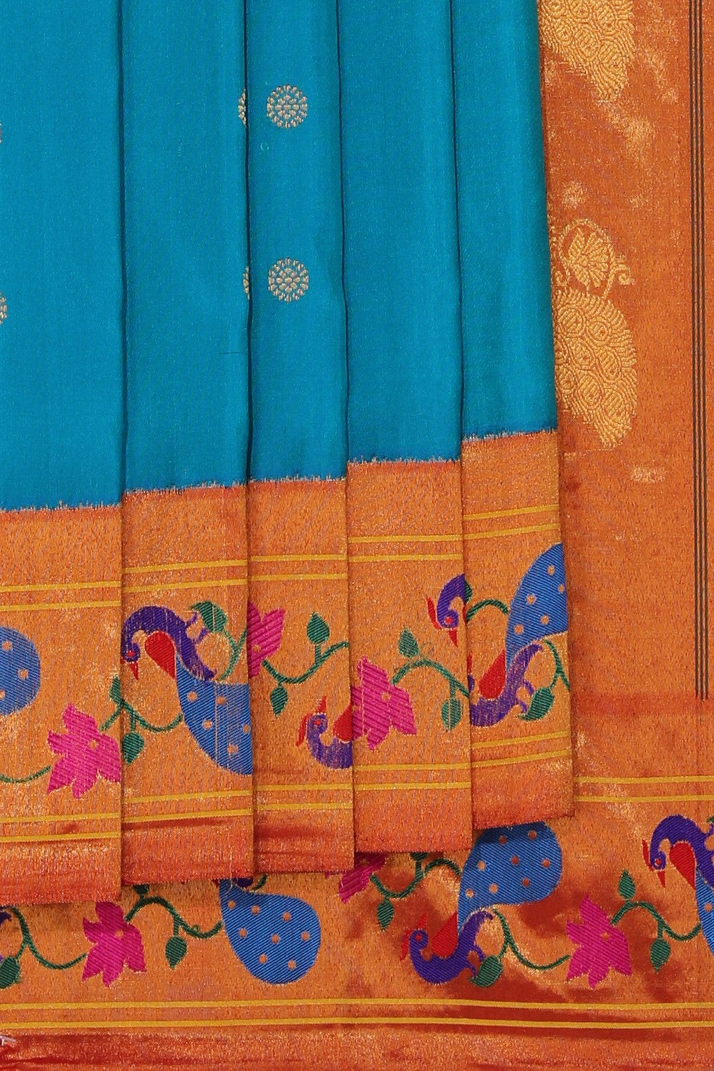 Kalanjali Gadwal Silk Teal Blue Saree – Women's