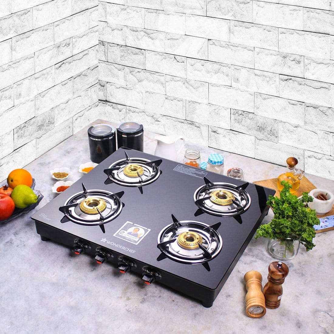 Wonderchef Ruby 4 Burner Glass Cooktop, Black Toughened Glass - view 22
