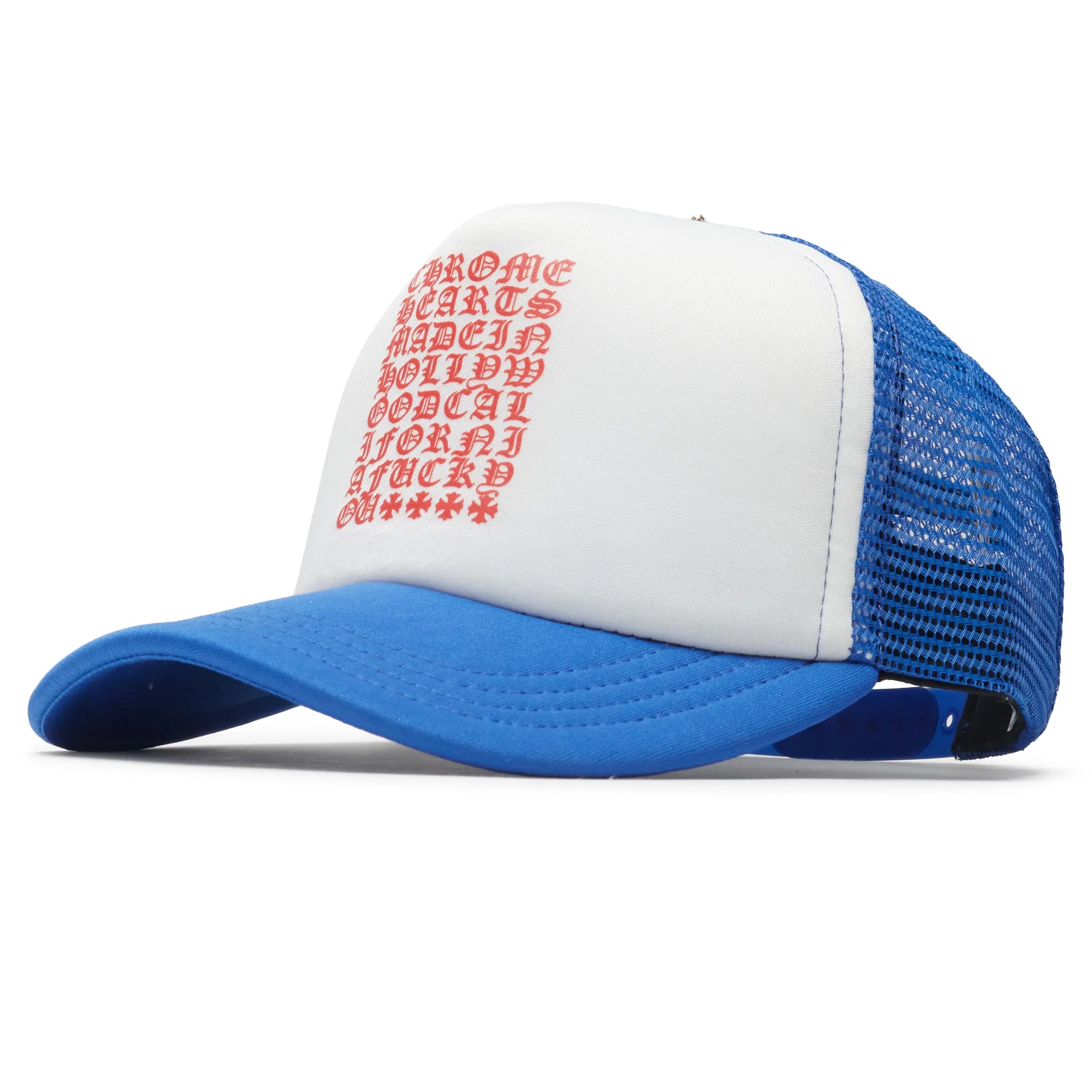Chrome Hearts Eyechart Blue White Red Trucker Cap - view 5