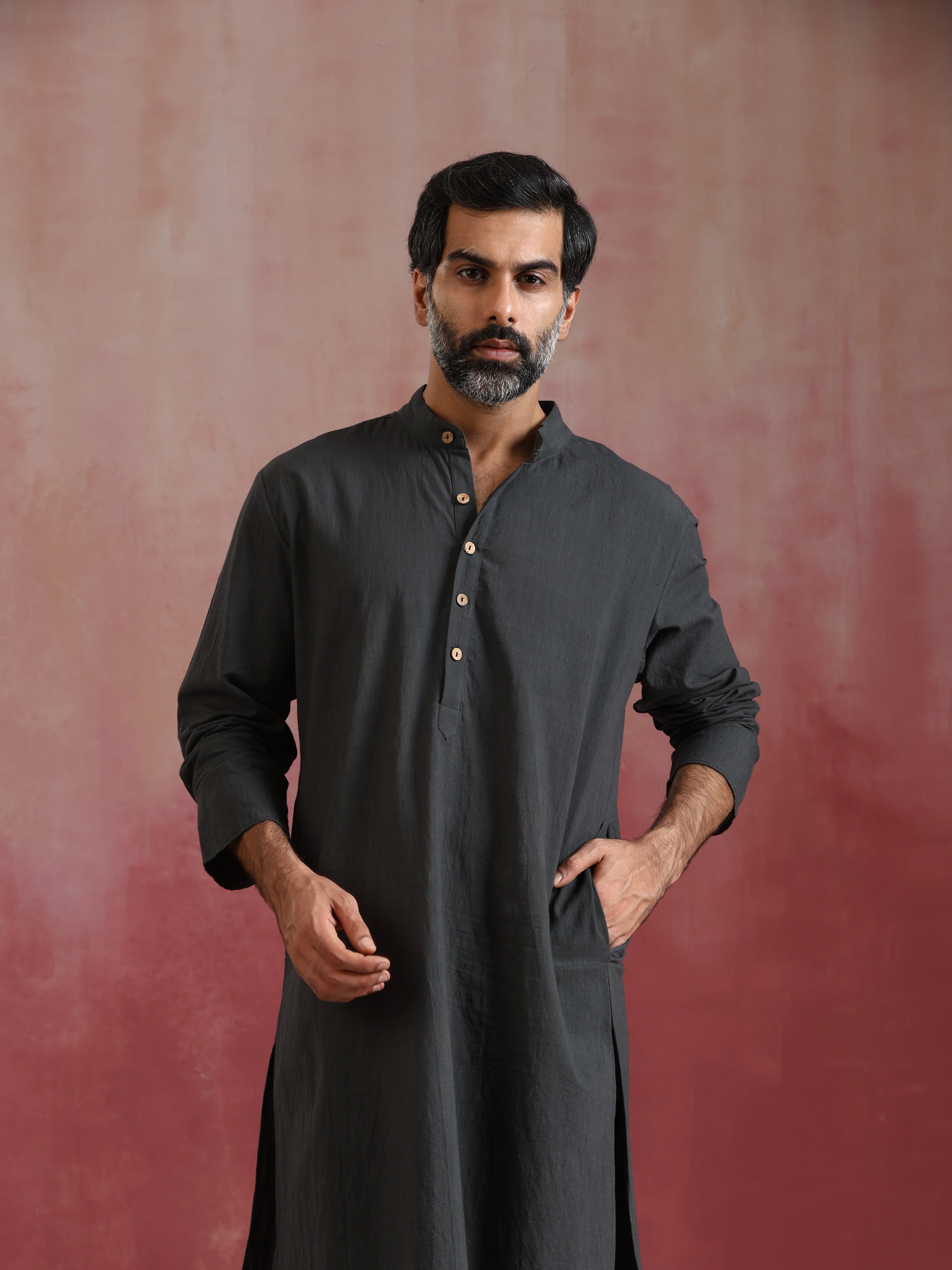 trueBrowns Men's Grey Kurta - view 3