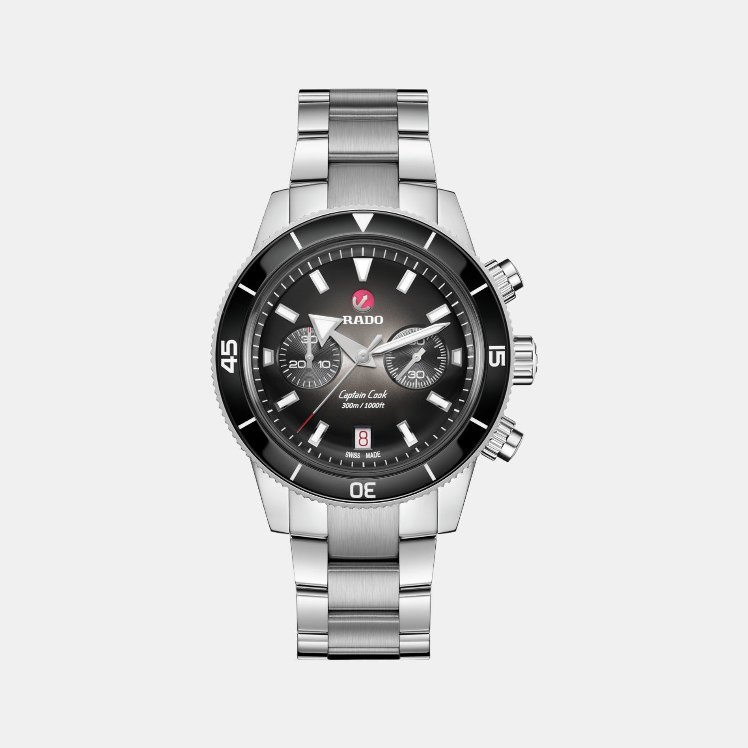 Rado Captain Cook Men Automatic Black Dial Chronograph Stainless Steel Watch R32145158