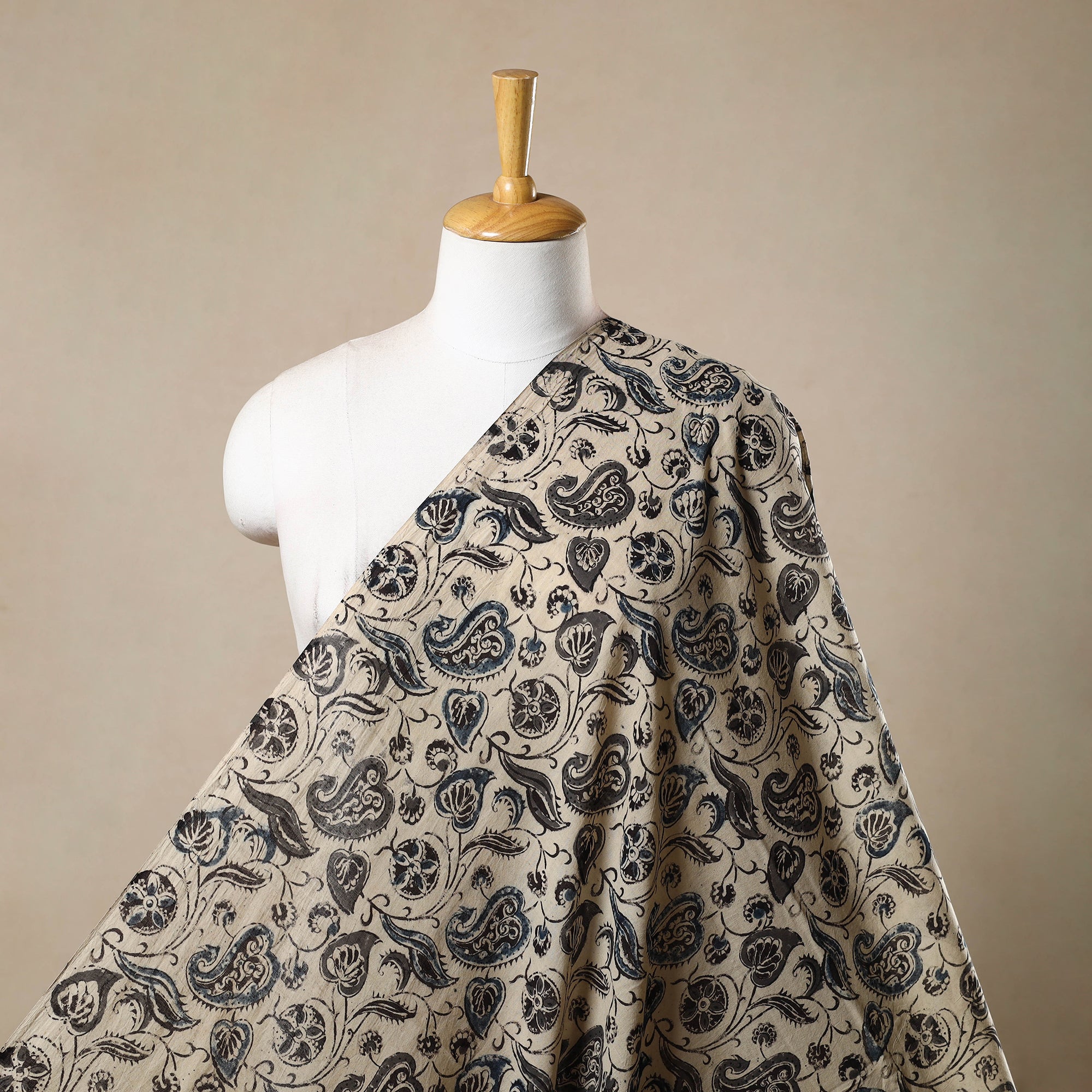 VENKATA BHANU KALAMKARI PEDANA Beige - Pedana Hand Block Print Mul Cotton Kalamkari Fabric 20