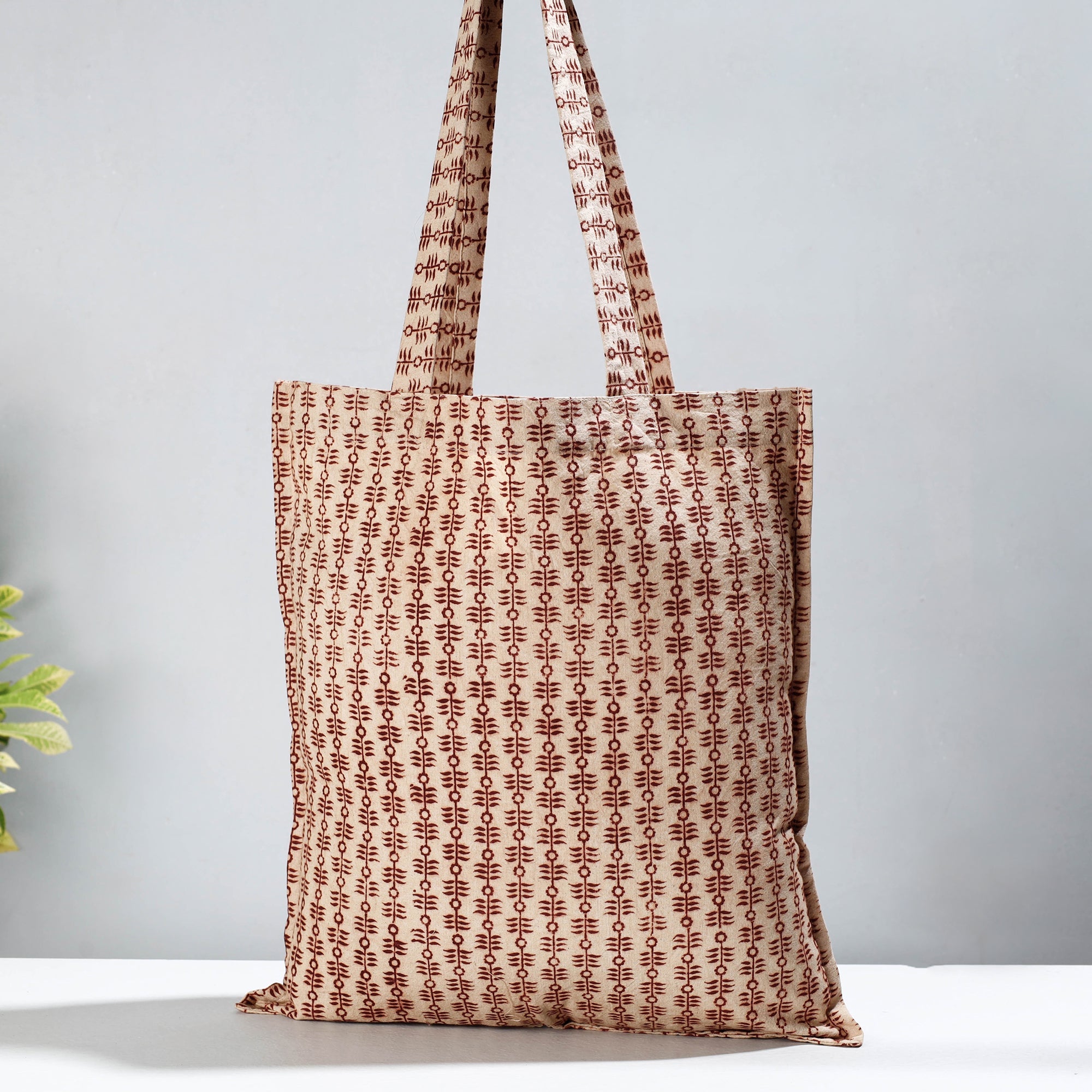 PITCHUKA SRINIVAS KALAMKARI PEDANA Brown - Pedana Kalamkari Block Printed Cotton Shopping Bag