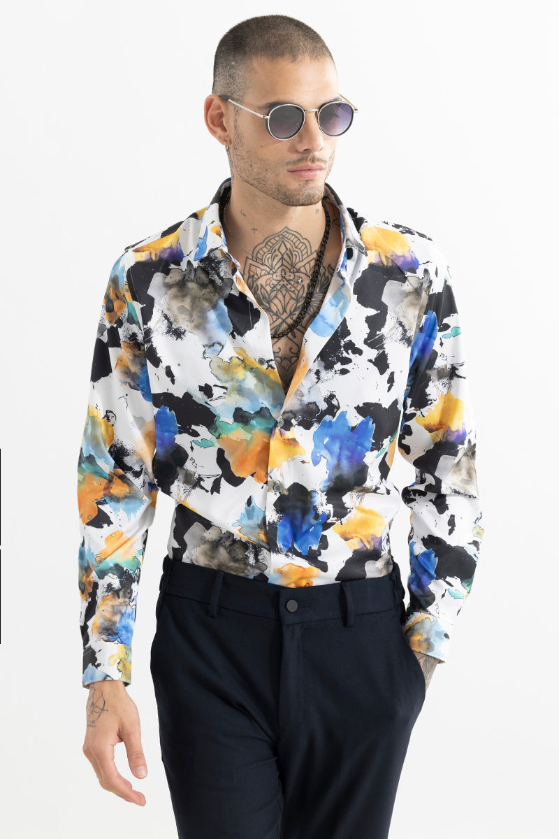SNITCH Splatter Ink White Shirt