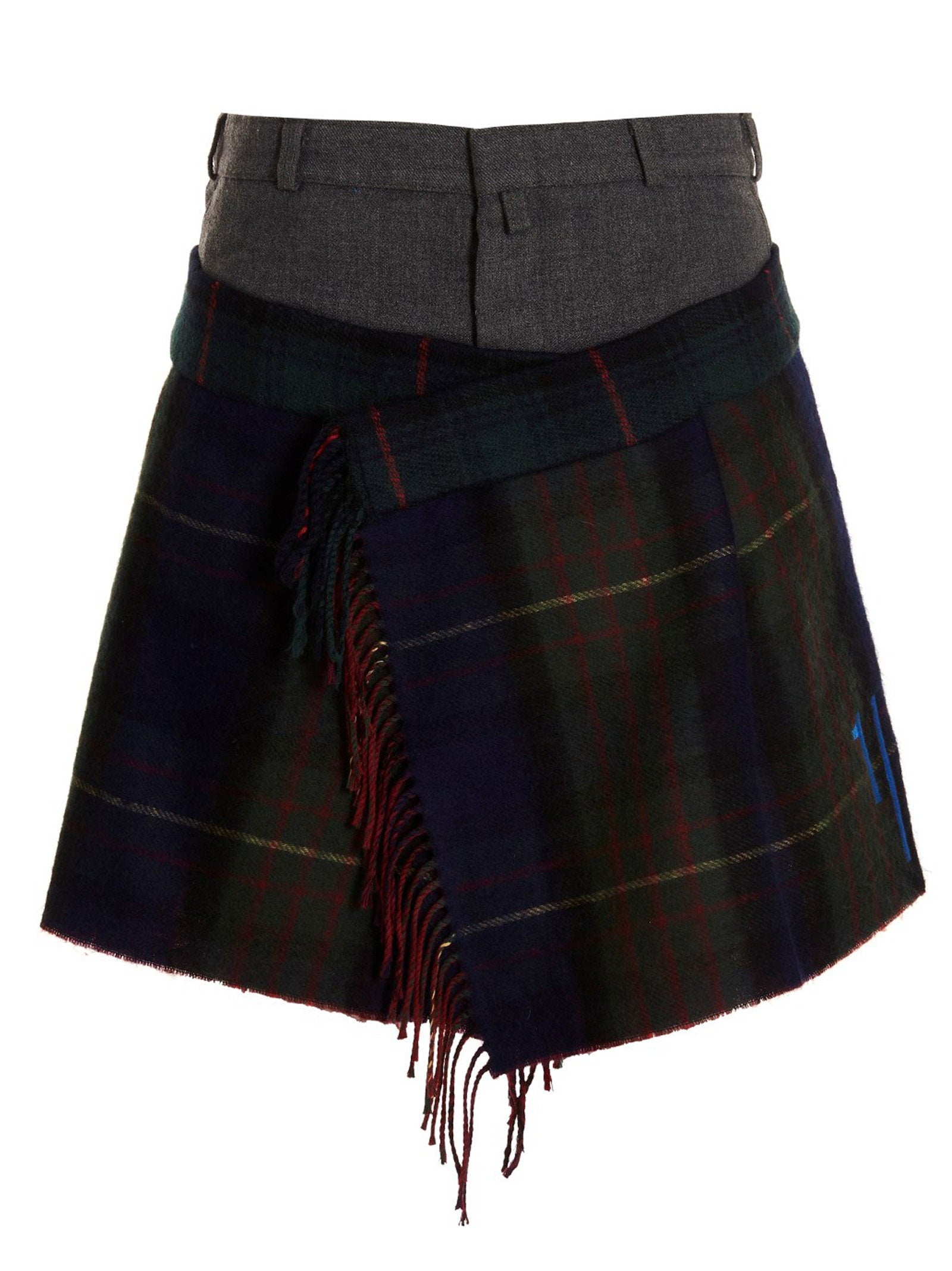 1/Off Check Scarf Reworked Skirt – 100% wool - view 5