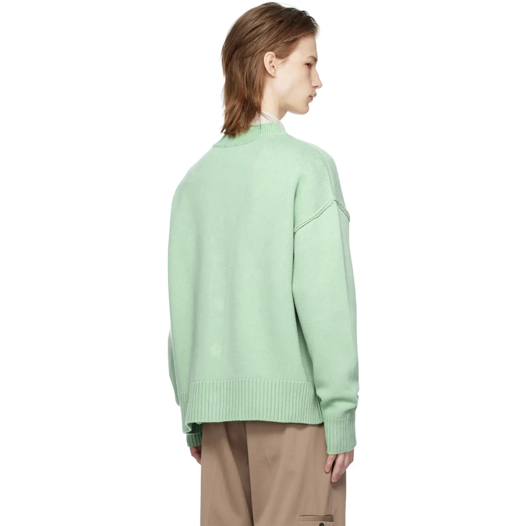 Ami Paris Ami De Coeur Green Cardigan – Beige - view 2