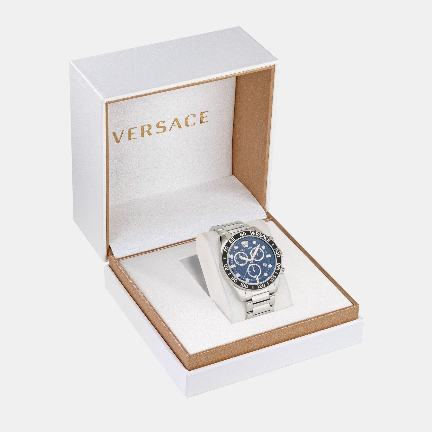 Versace Greca Dome Men Quartz Blue Dial Chronograph Stainless Steel Watch VE6K00323 - view 3