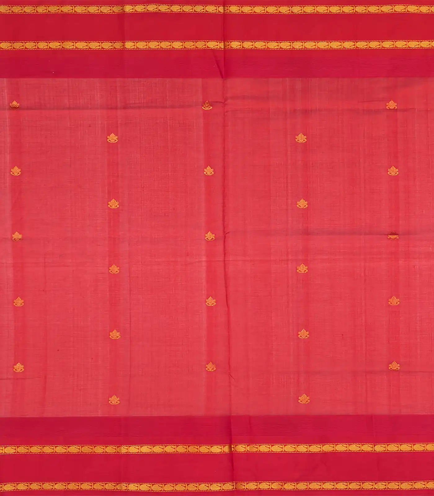 RmKV Cyan Handloom Silk Cotton Saree With Kalash Butta & Contrast Temple Border-Cyan - view 4